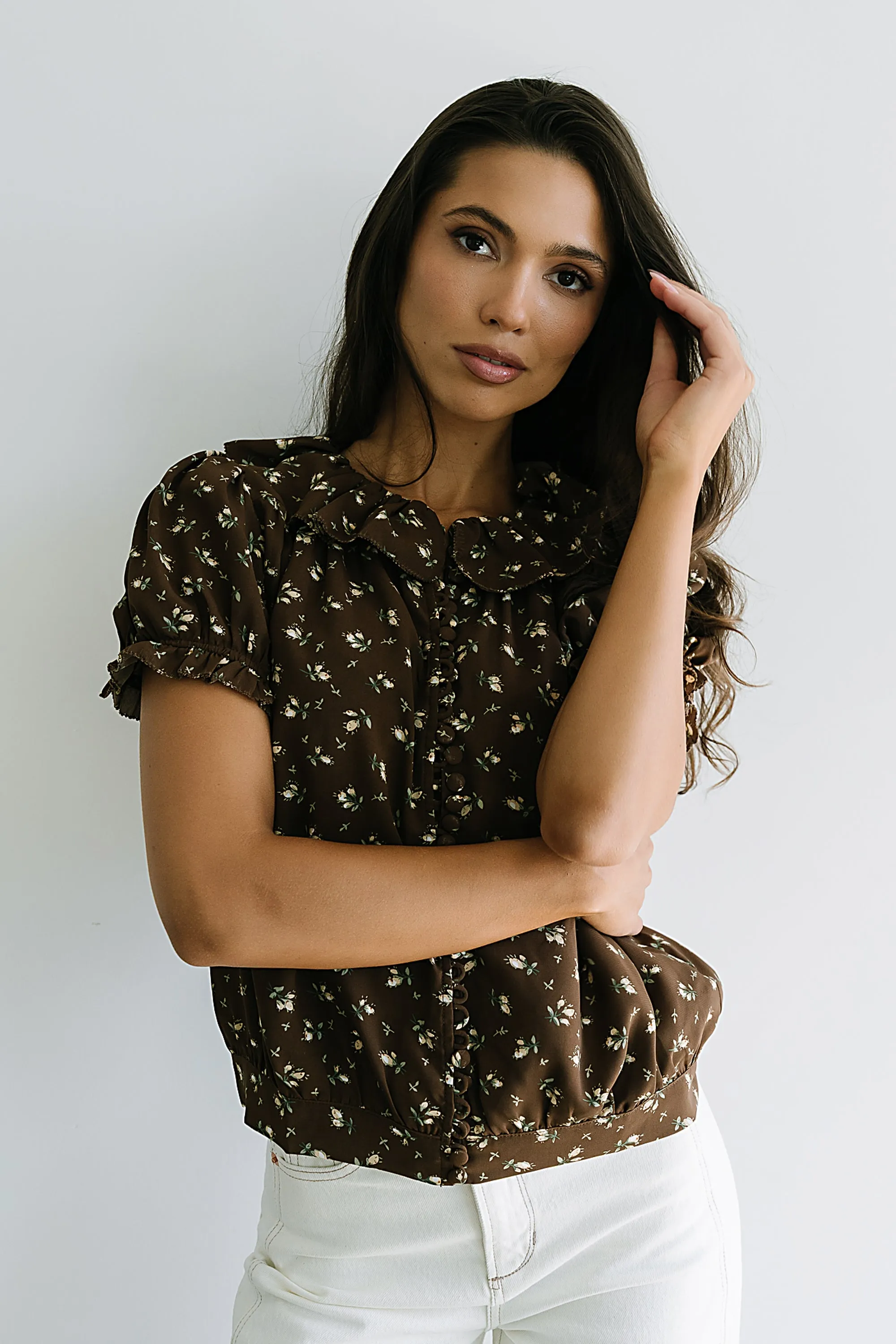 Bennie Collared Blouse in Brown sold by bohme product image thumbnail 5