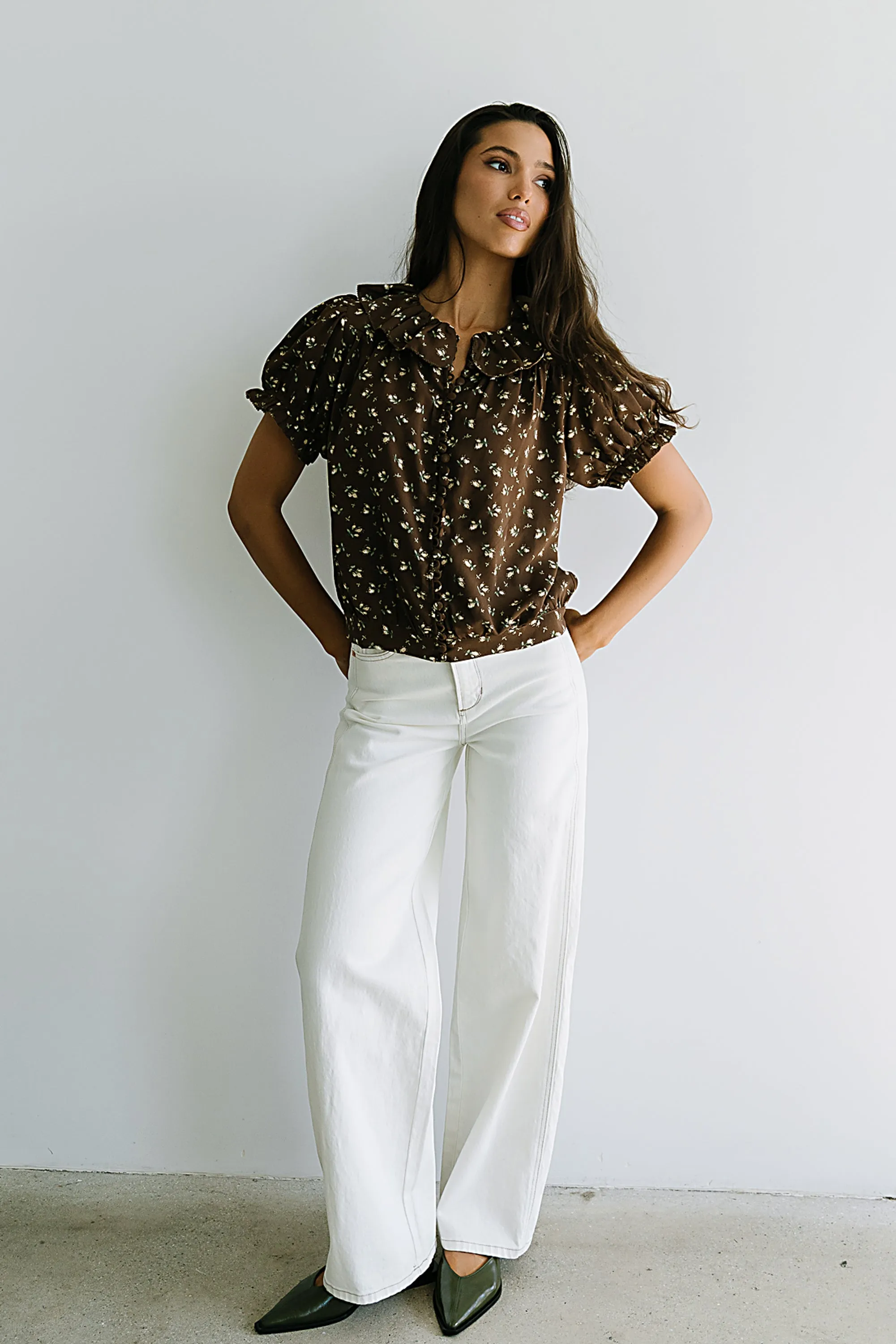 Bennie Collared Blouse in Brown sold by bohme product image thumbnail 3