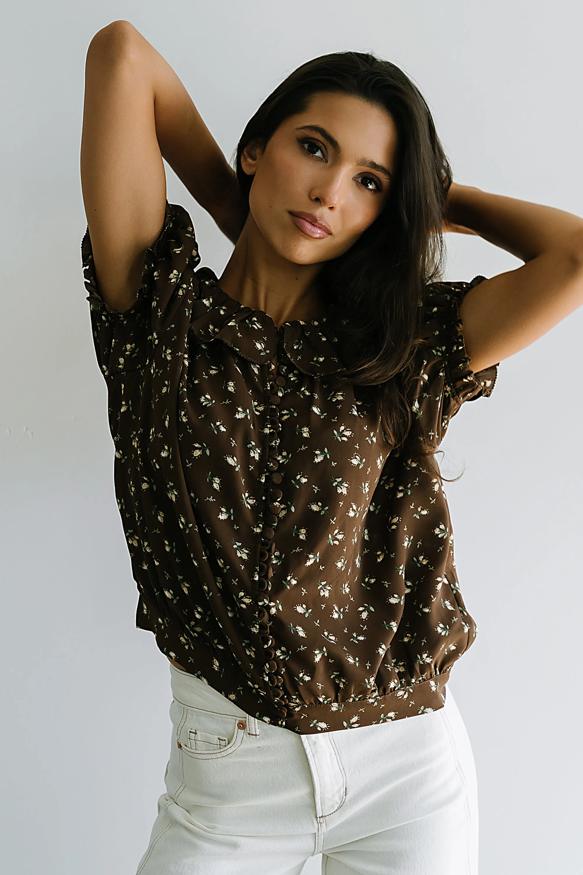 Bennie Collared Blouse in Brown sold by bohme product image thumbnail 4