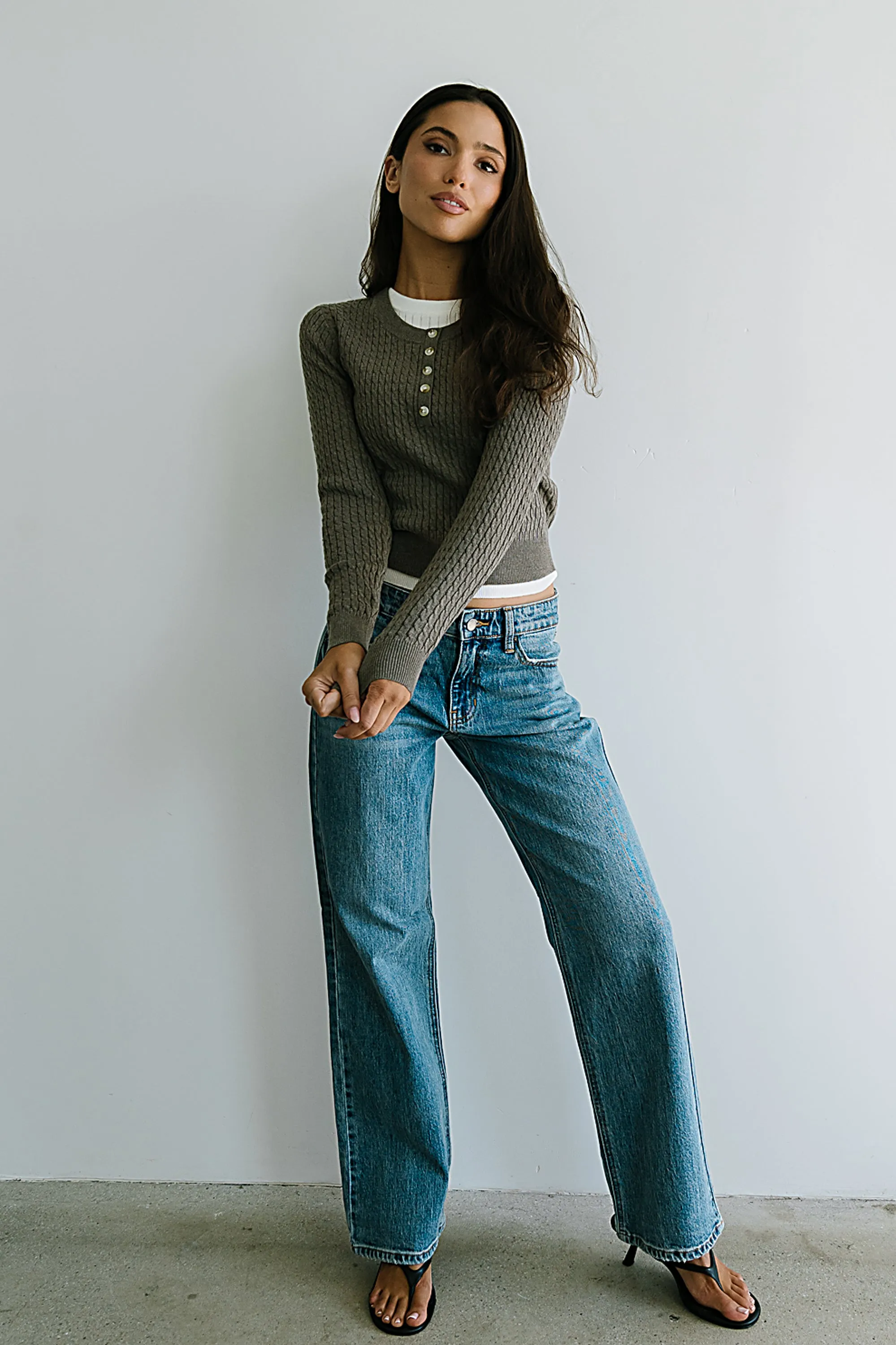 Bruce Double Layer Sweater in Taupe - FINAL SALE sold by bohme product image thumbnail 3
