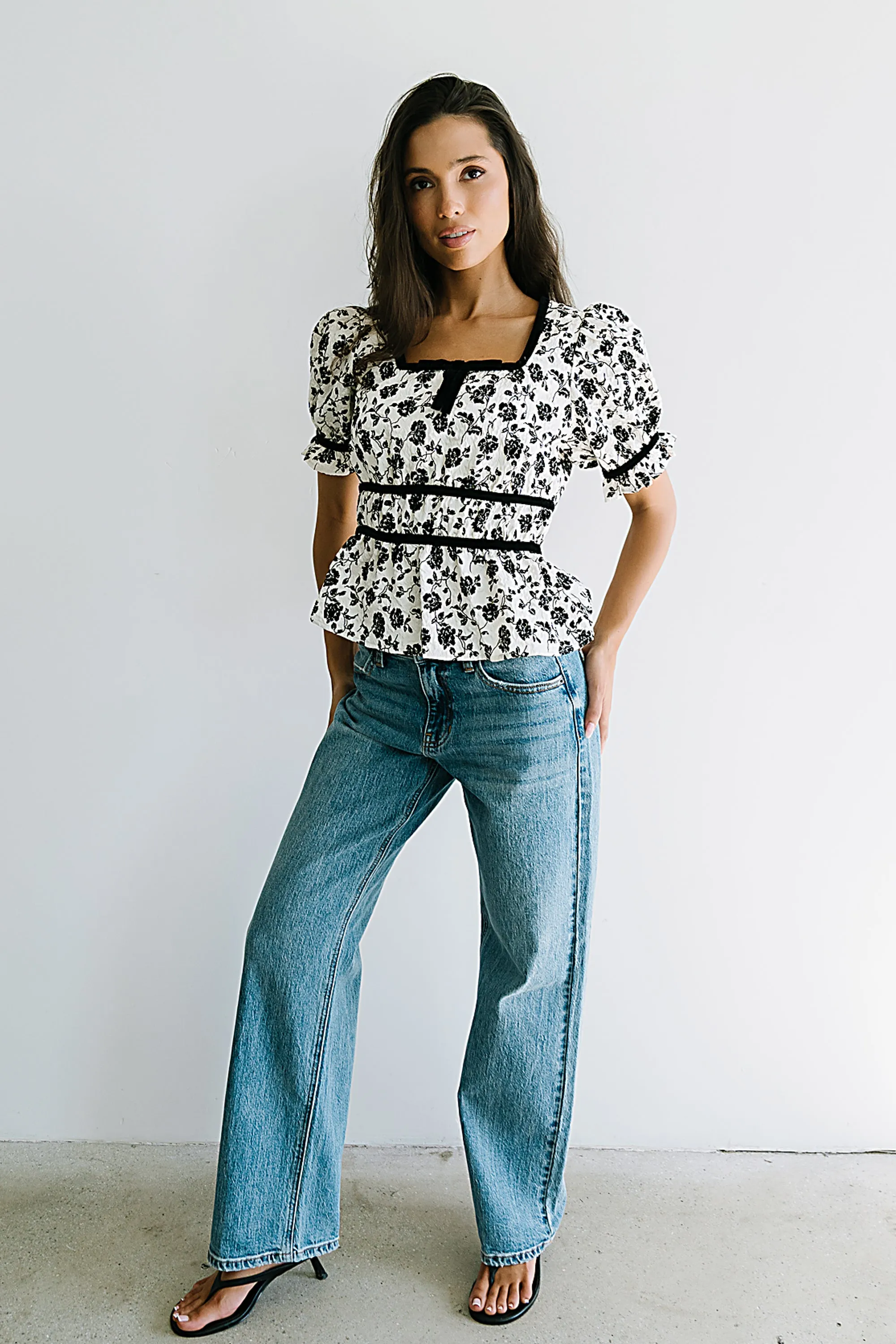 Tallie Floral Blouse in Cream - FINAL SALE sold by bohme product image thumbnail 2