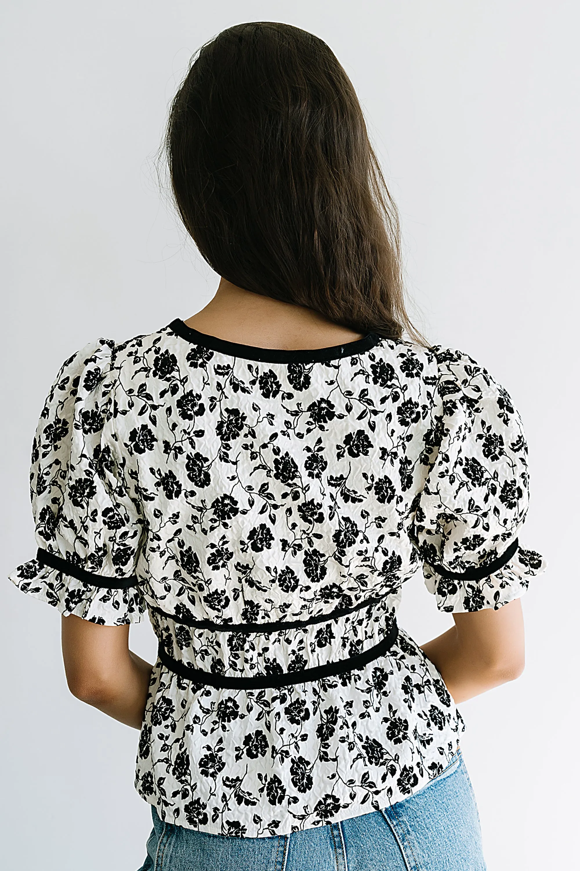 Tallie Floral Blouse in Cream - FINAL SALE sold by bohme product image thumbnail 5