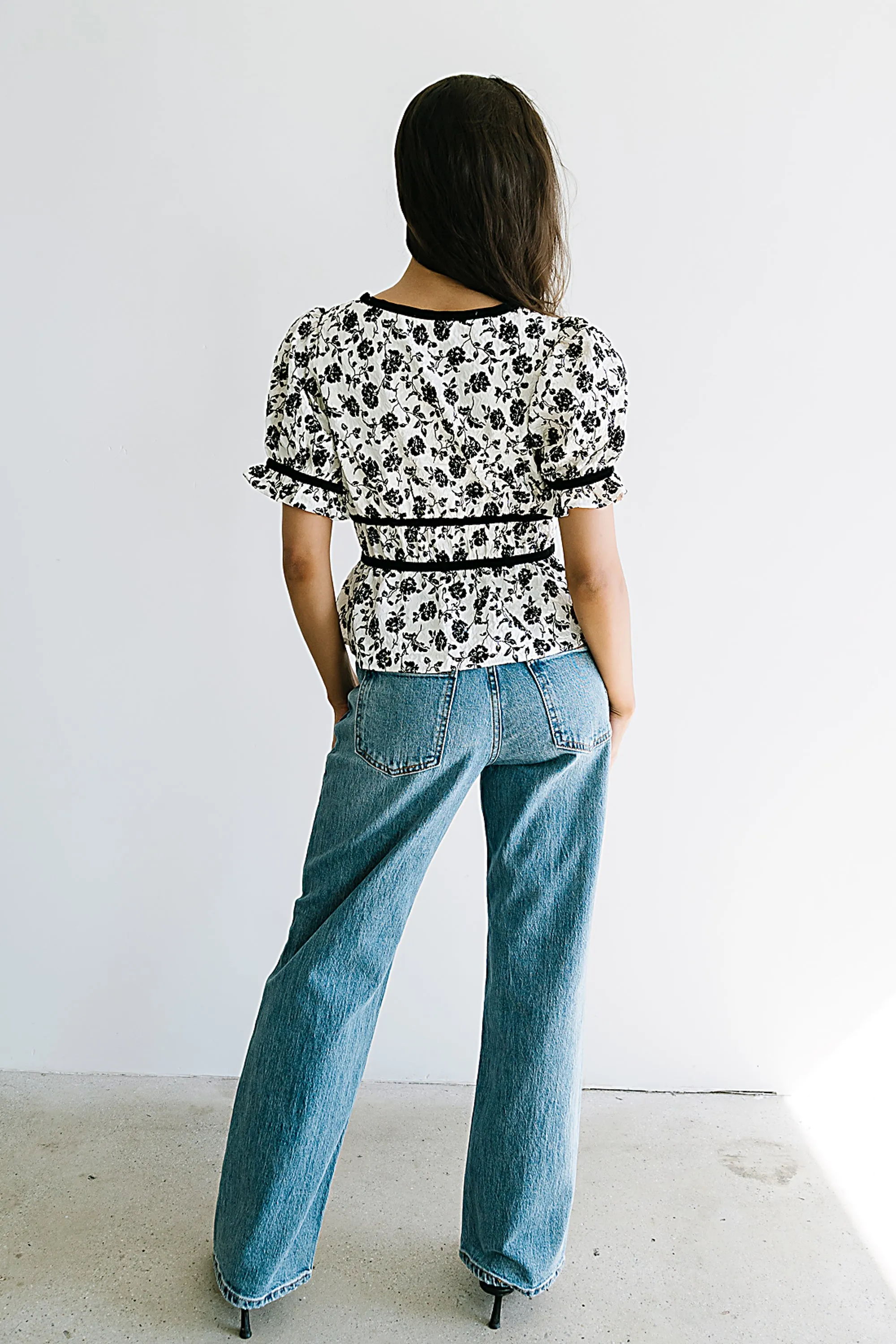 Tallie Floral Blouse in Cream - FINAL SALE sold by bohme product image thumbnail 3