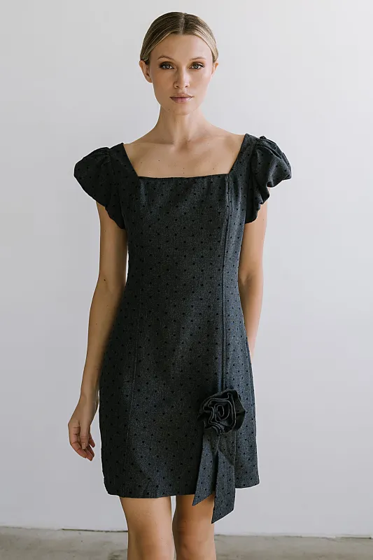 Joana Mini Dress in Charcoal sold by bohme