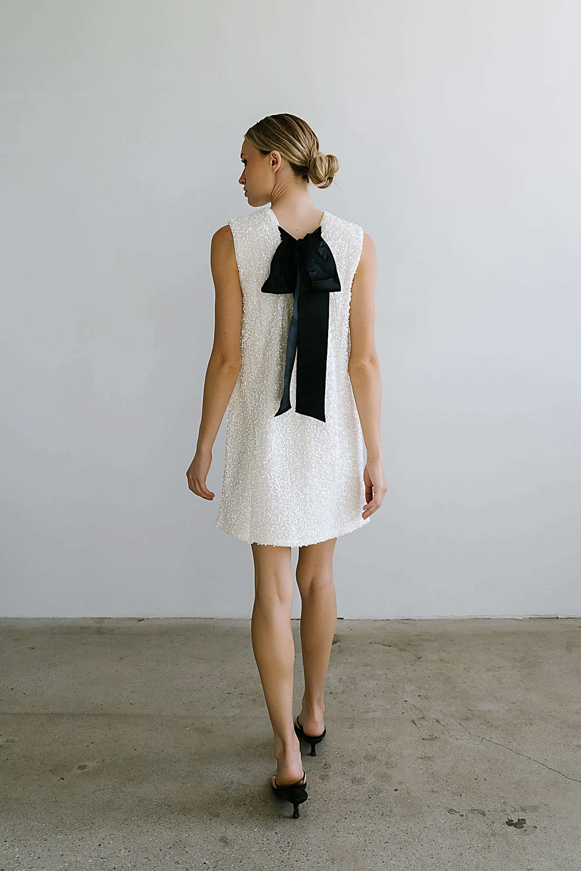 Bessie Sequin Mini Dress in Cream - FINAL SALE sold by bohme product image thumbnail 3