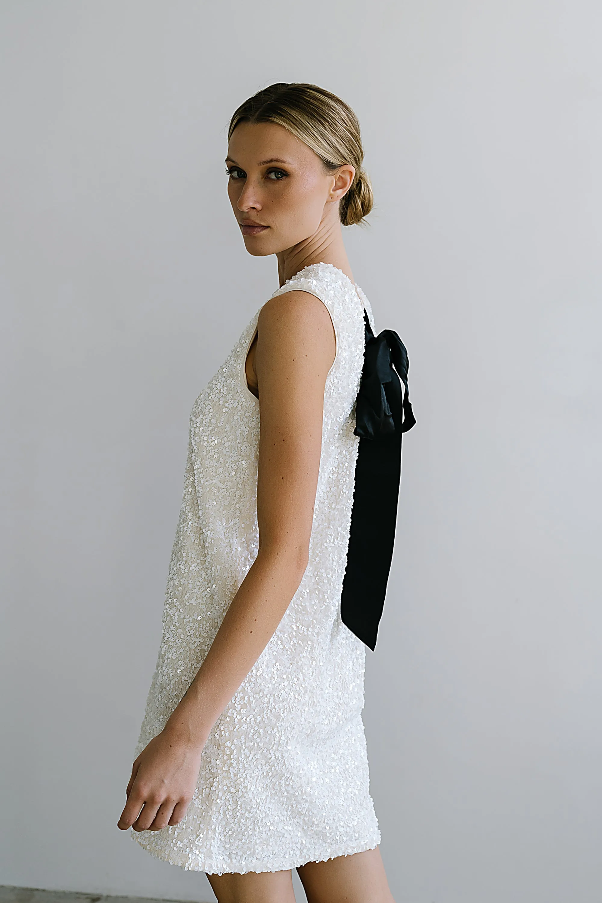 Bessie Sequin Mini Dress in Cream - FINAL SALE sold by bohme product image thumbnail 5