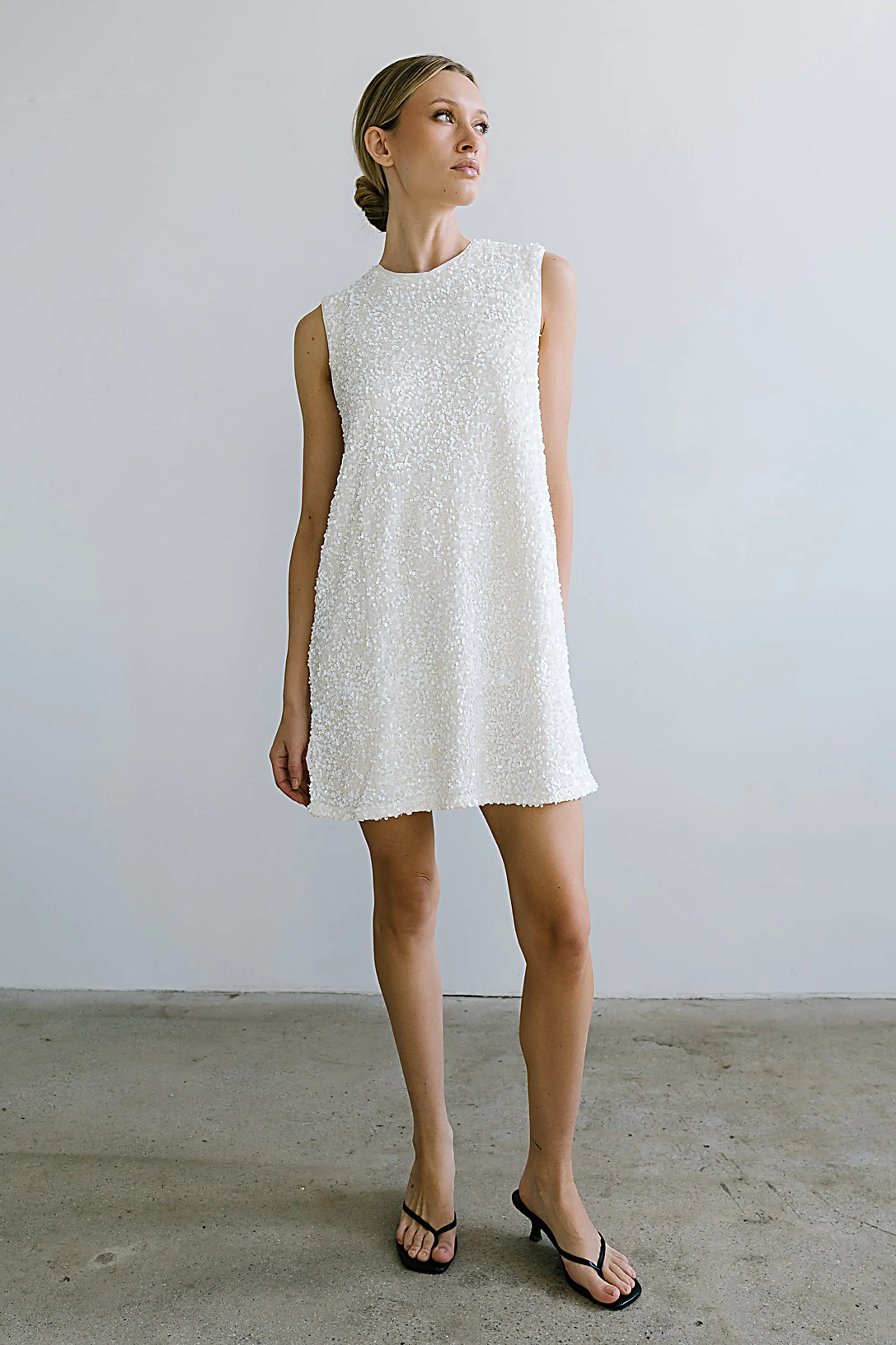 Bessie Sequin Mini Dress in Cream - FINAL SALE sold by bohme product image thumbnail 2