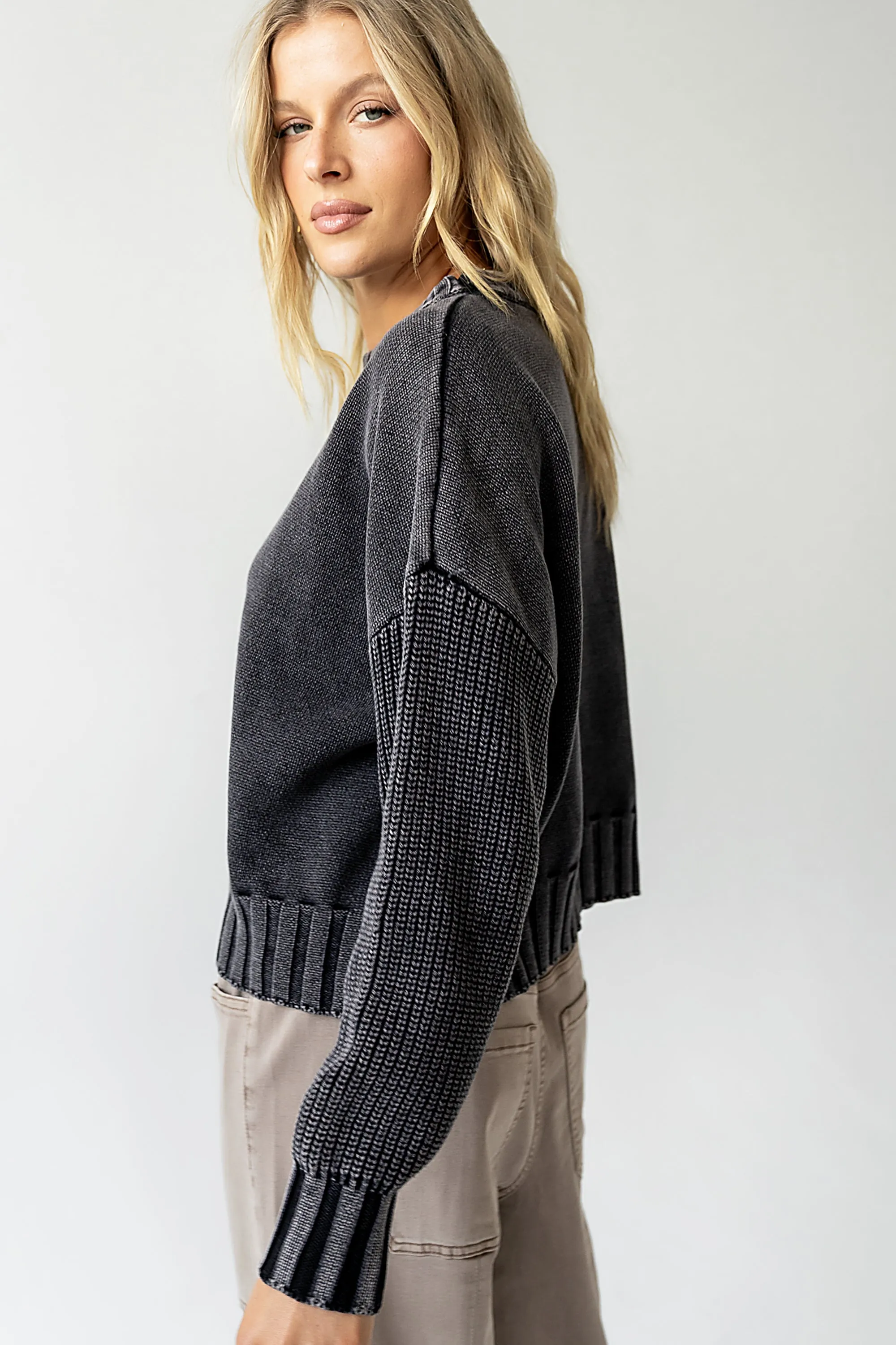 Payton Knit Sweater in Washed Black sold by bohme product image thumbnail 4