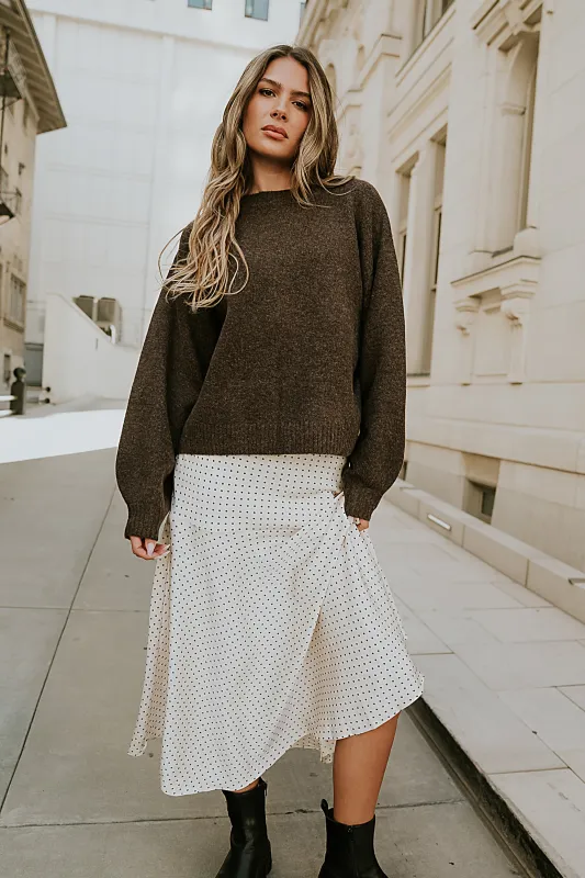 Josey Oversized Sweater in Brown sold by bohme