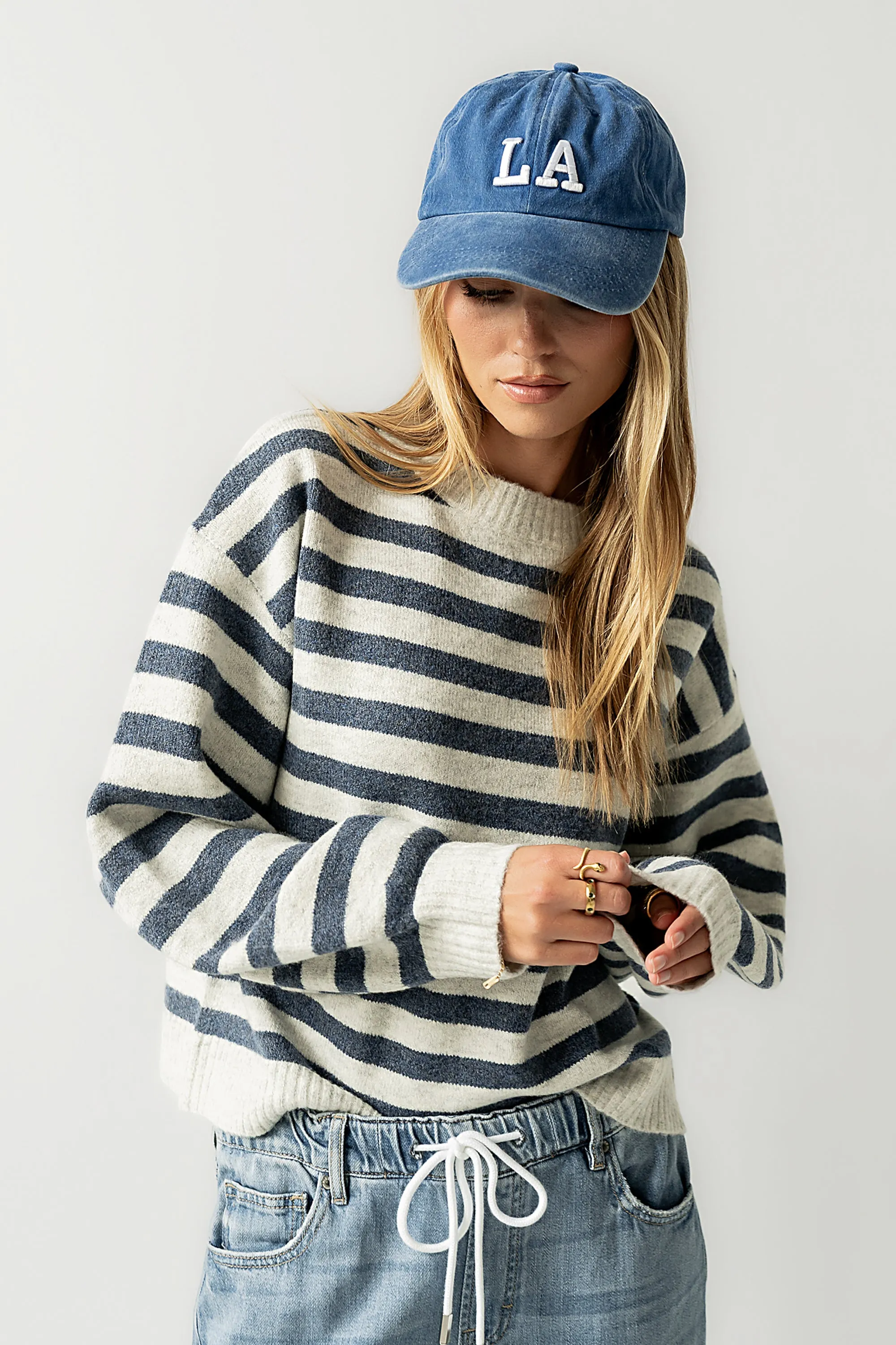 Josey Oversized Sweater in Blue sold by bohme