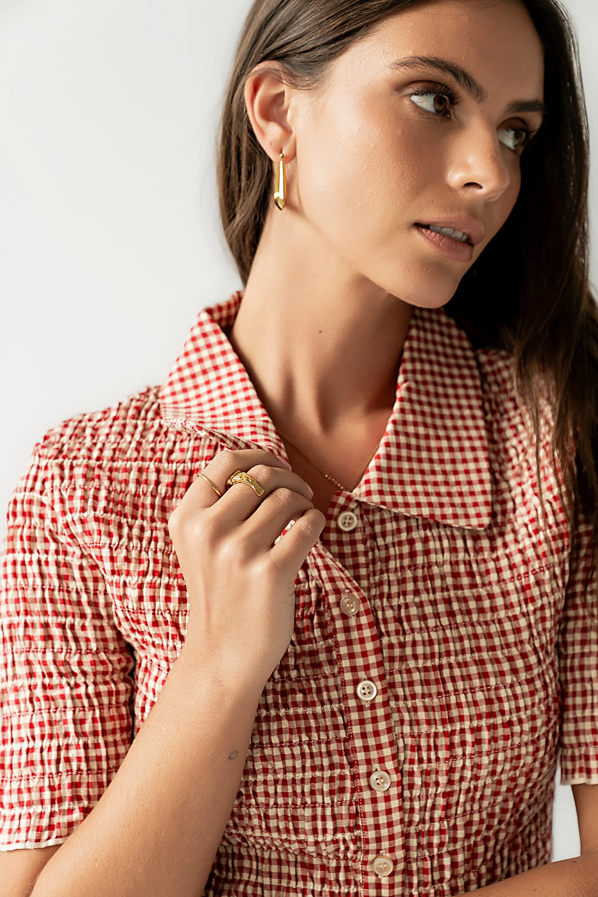 Connie Gingham Blouse in Red - FINAL SALE sold by bohme product image thumbnail 3