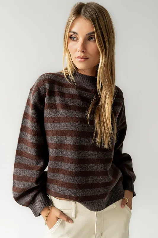 Josey Oversized Sweater in Red-Brown sold by bohme
