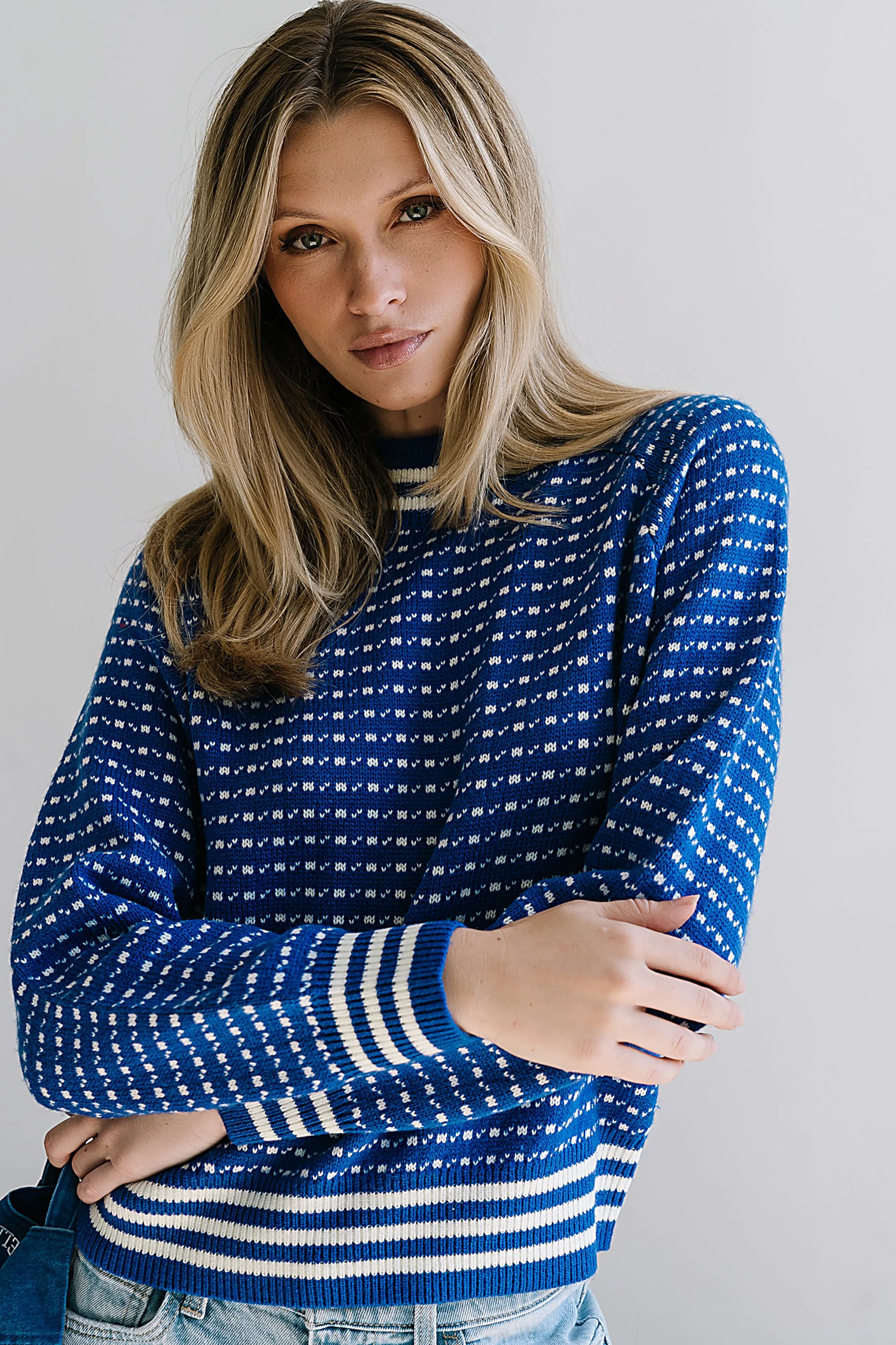 Monroe Knit Sweater in Blue - FINAL SALE sold by bohme product image thumbnail 3