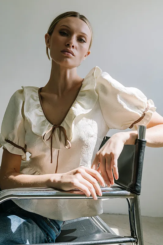 Jozie Contrast Blouse sold by bohme