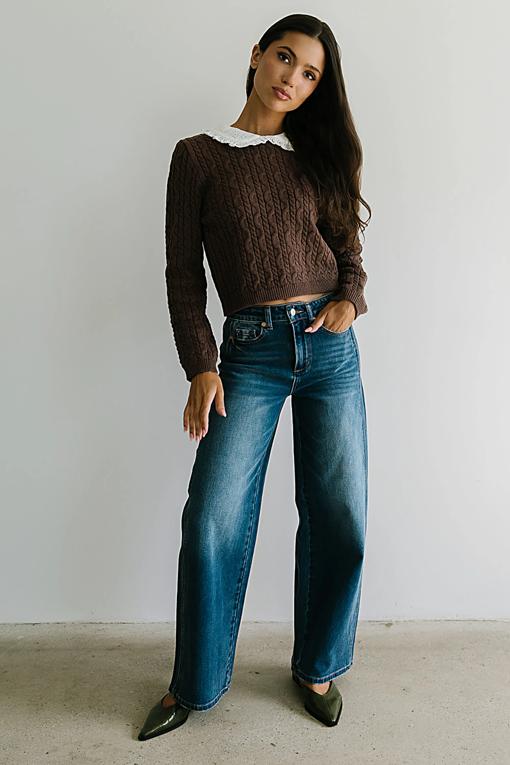 Hayley Collared Sweater in Brown sold by bohme product image thumbnail 2