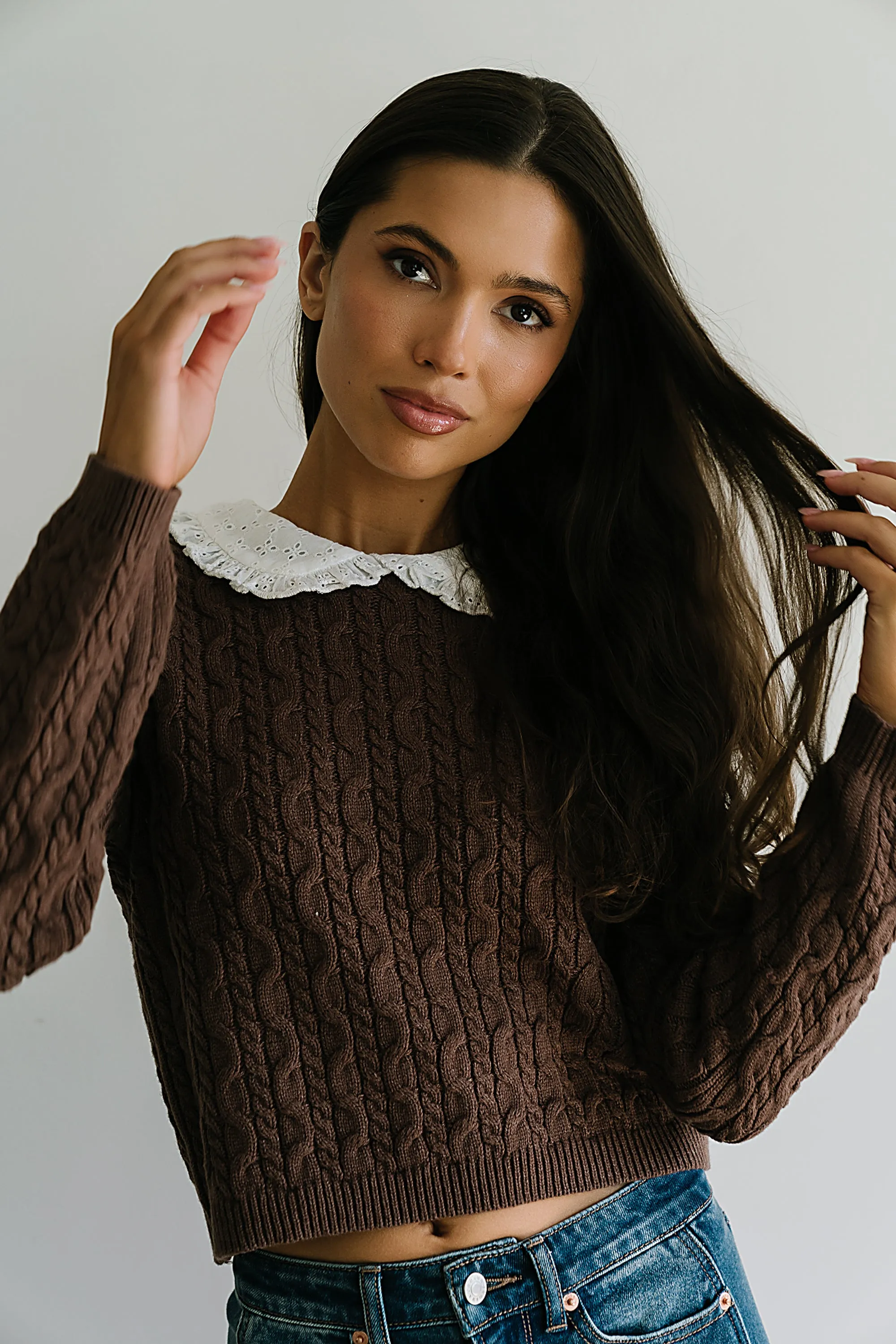 Hayley Collared Sweater in Brown sold by bohme product image thumbnail 5