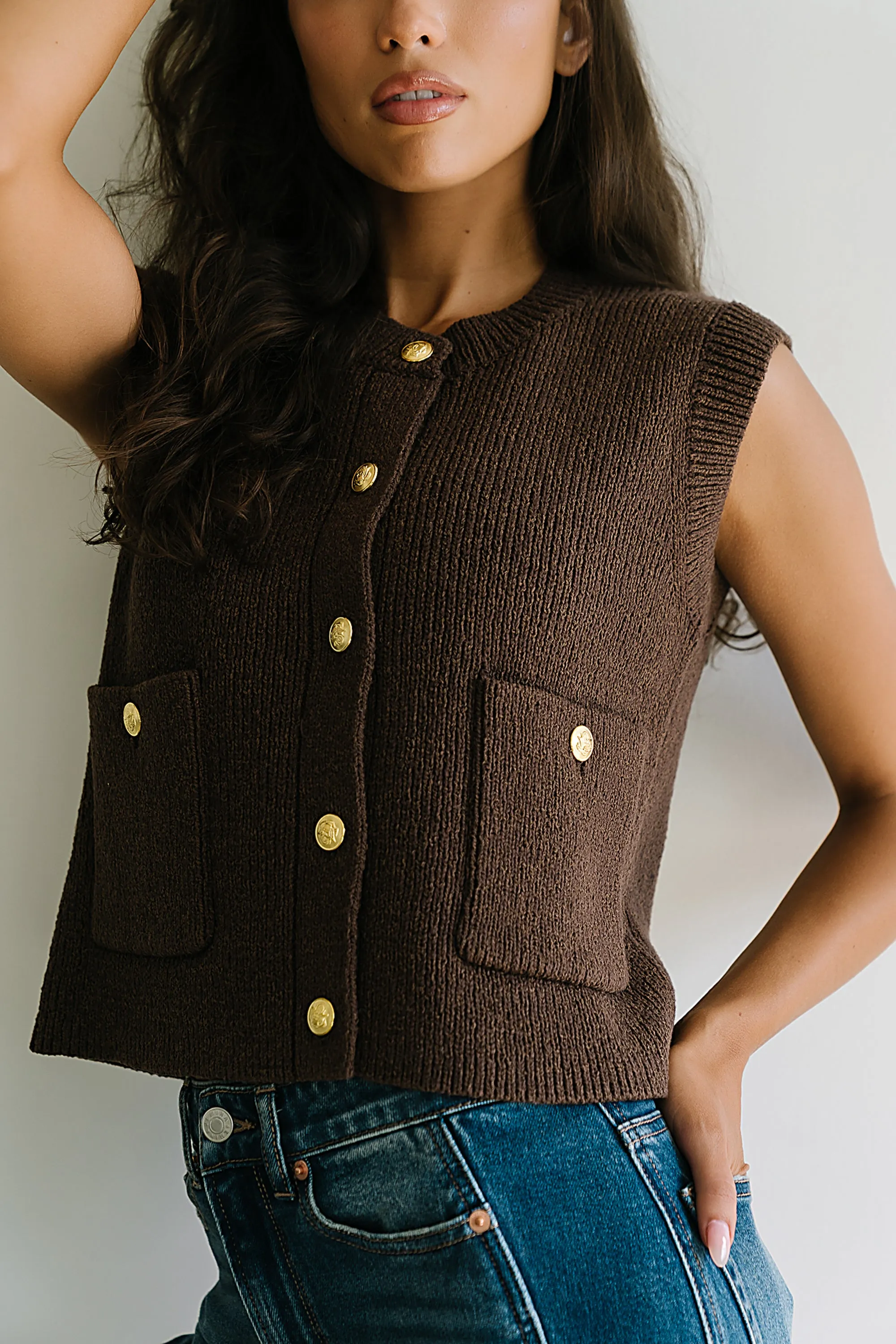 Brooks Knit Vest in Brown sold by bohme product image thumbnail 3