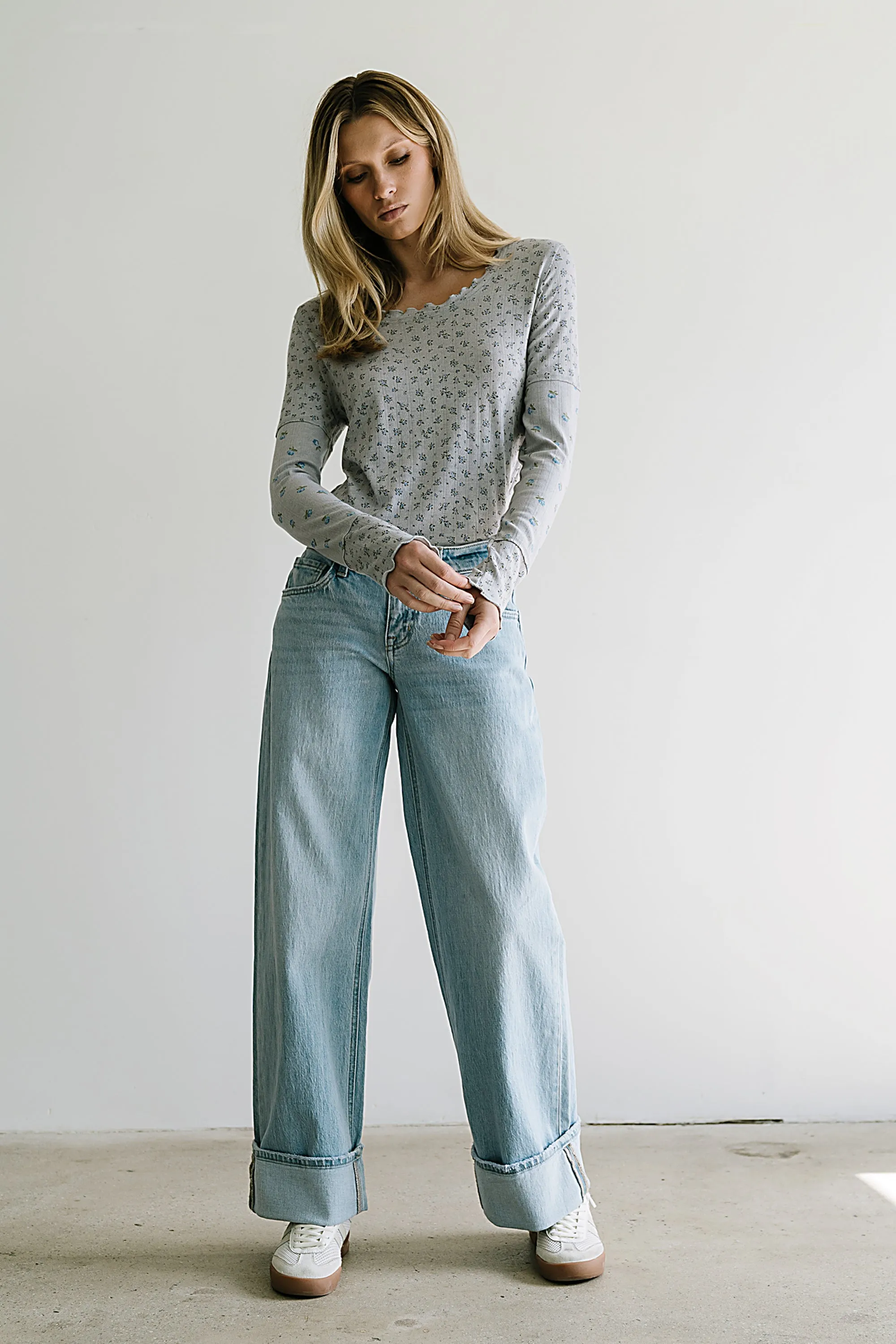 Mylo Floral Top in Heather Grey sold by bohme product image thumbnail 5