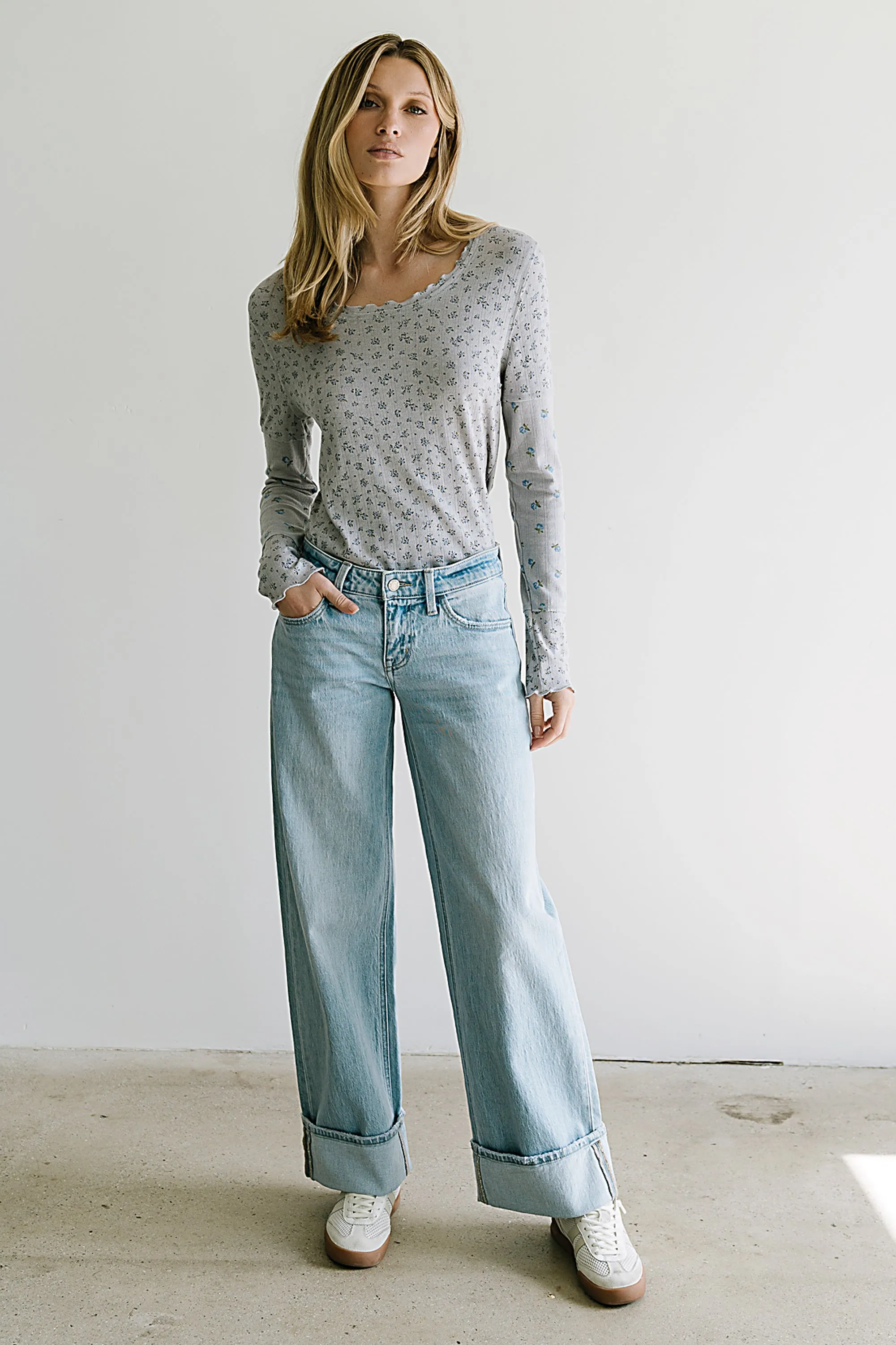 Mylo Floral Top in Heather Grey sold by bohme product image thumbnail 3