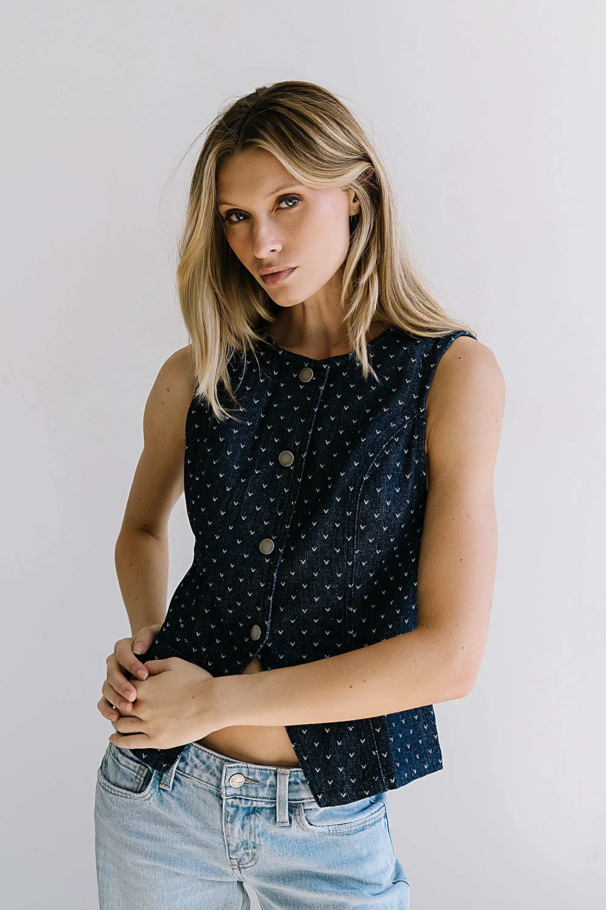 Caroline Denim Vest sold by bohme