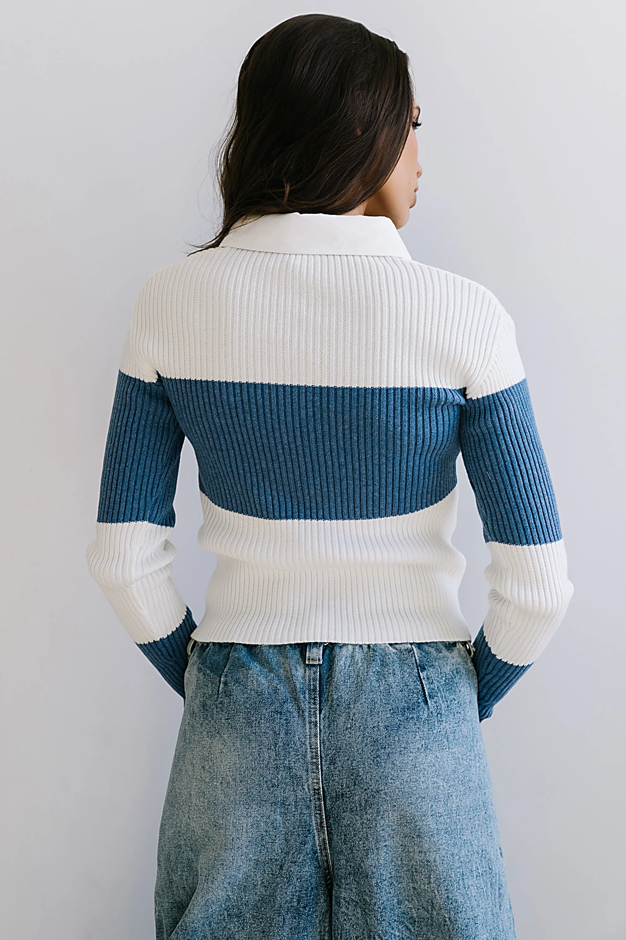 Wrenley Striped Sweater in Blue sold by bohme product image thumbnail 2