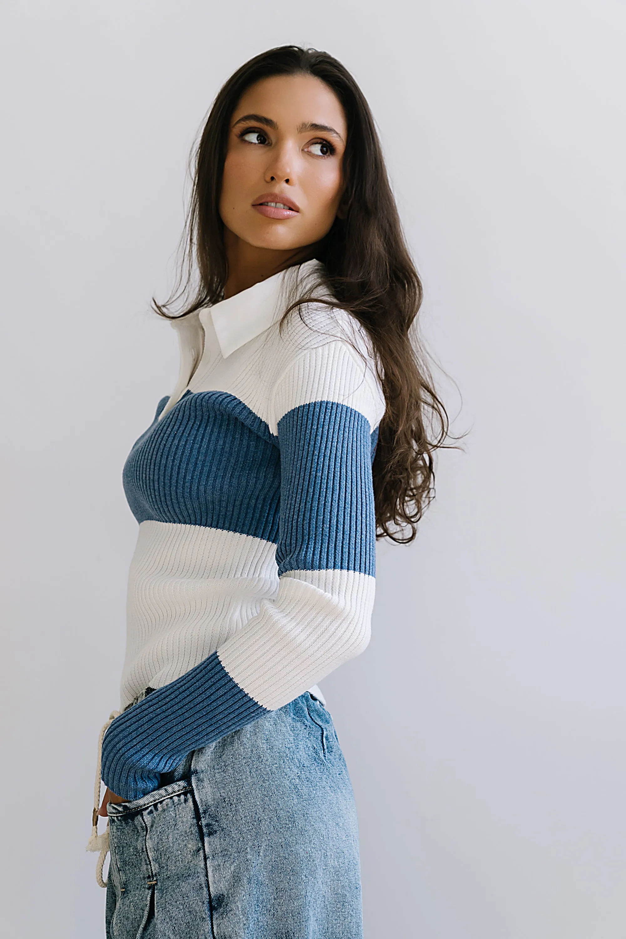 Wrenley Striped Sweater in Blue sold by bohme product image thumbnail 3