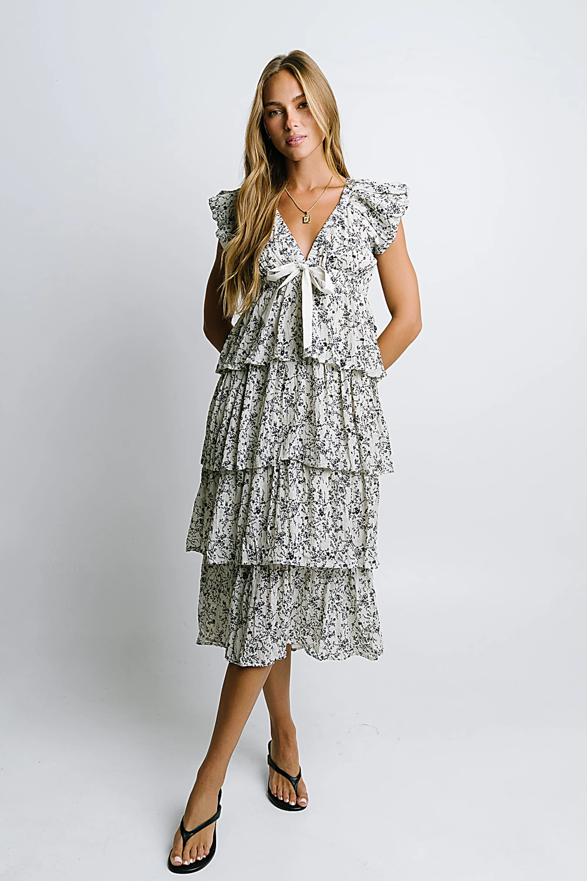 River Ruffle Midi Dress sold by bohme product image thumbnail 4