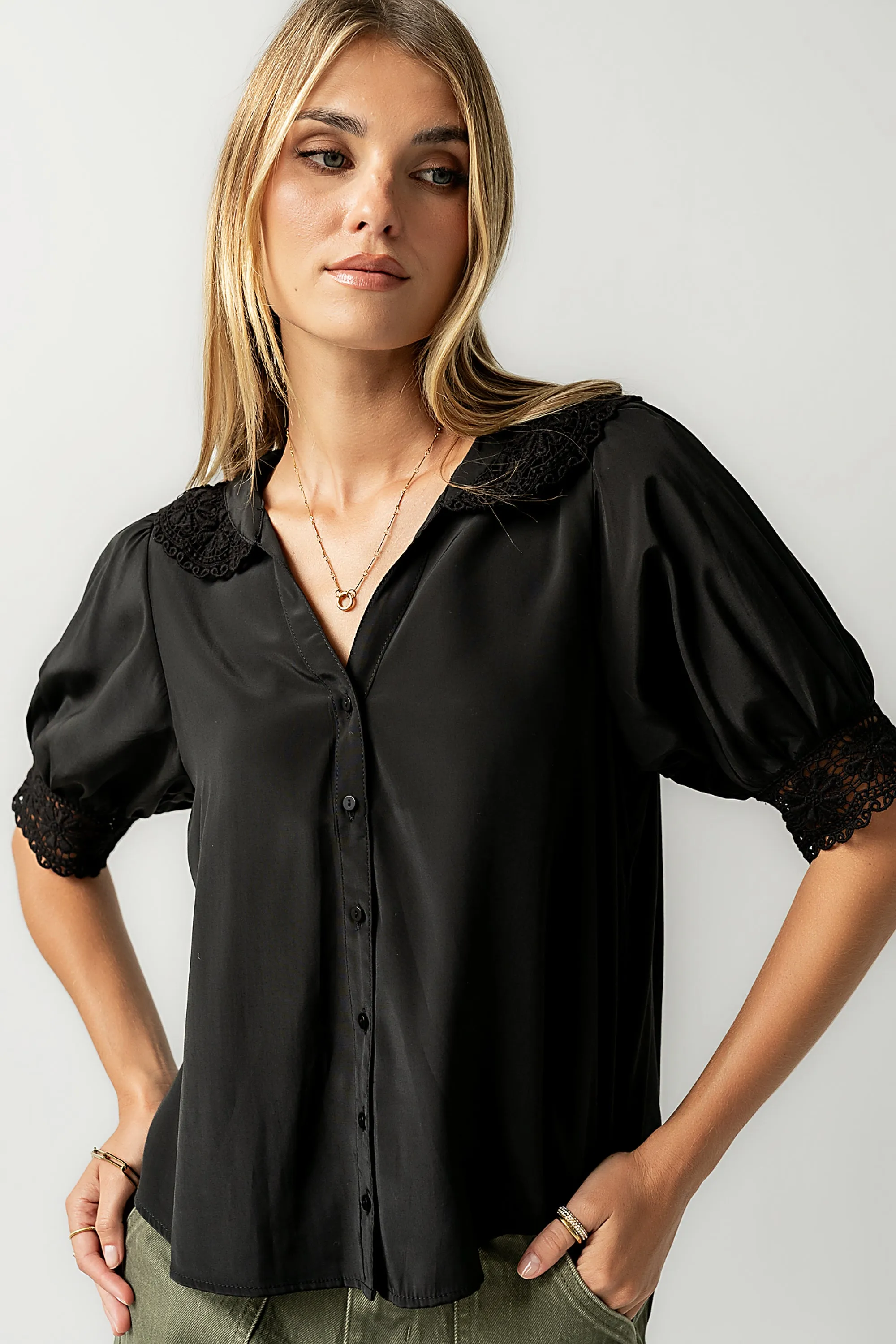Zayne Button Up in Black sold by bohme product image thumbnail 5