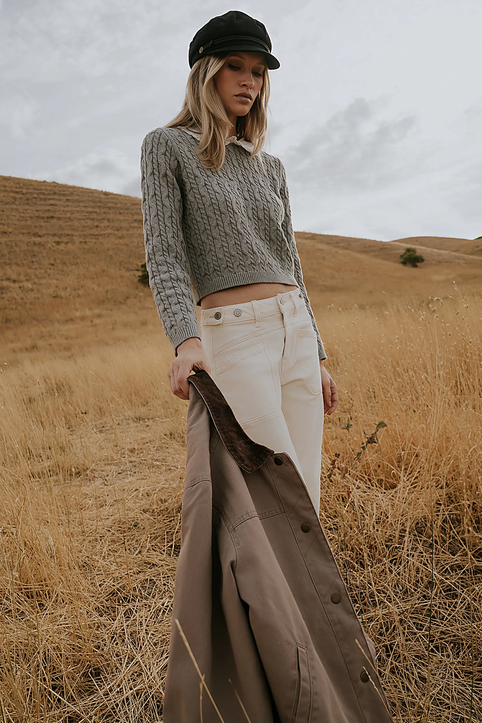 Hayley Collared Sweater in Grey - FINAL SALE sold by bohme product image thumbnail 5