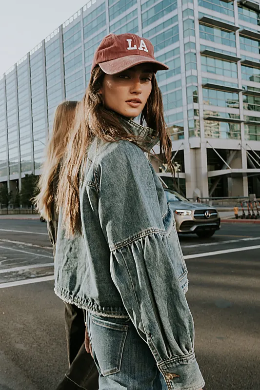 Sasha Denim Jacket in Medium Wash sold by bohme