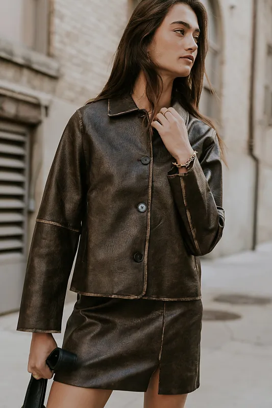 Kelsey Vegan Leather Jacket sold by bohme