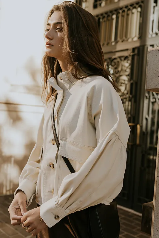 Sasha Denim Jacket in Cream sold by bohme