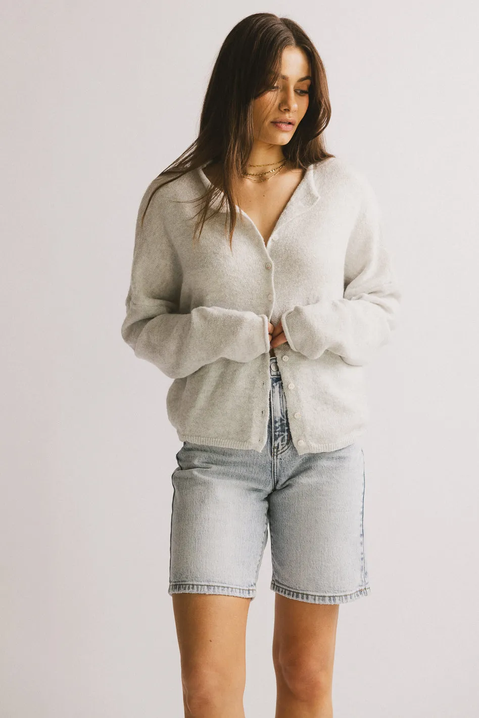 Maci Cardigan in Grey sold by bohme