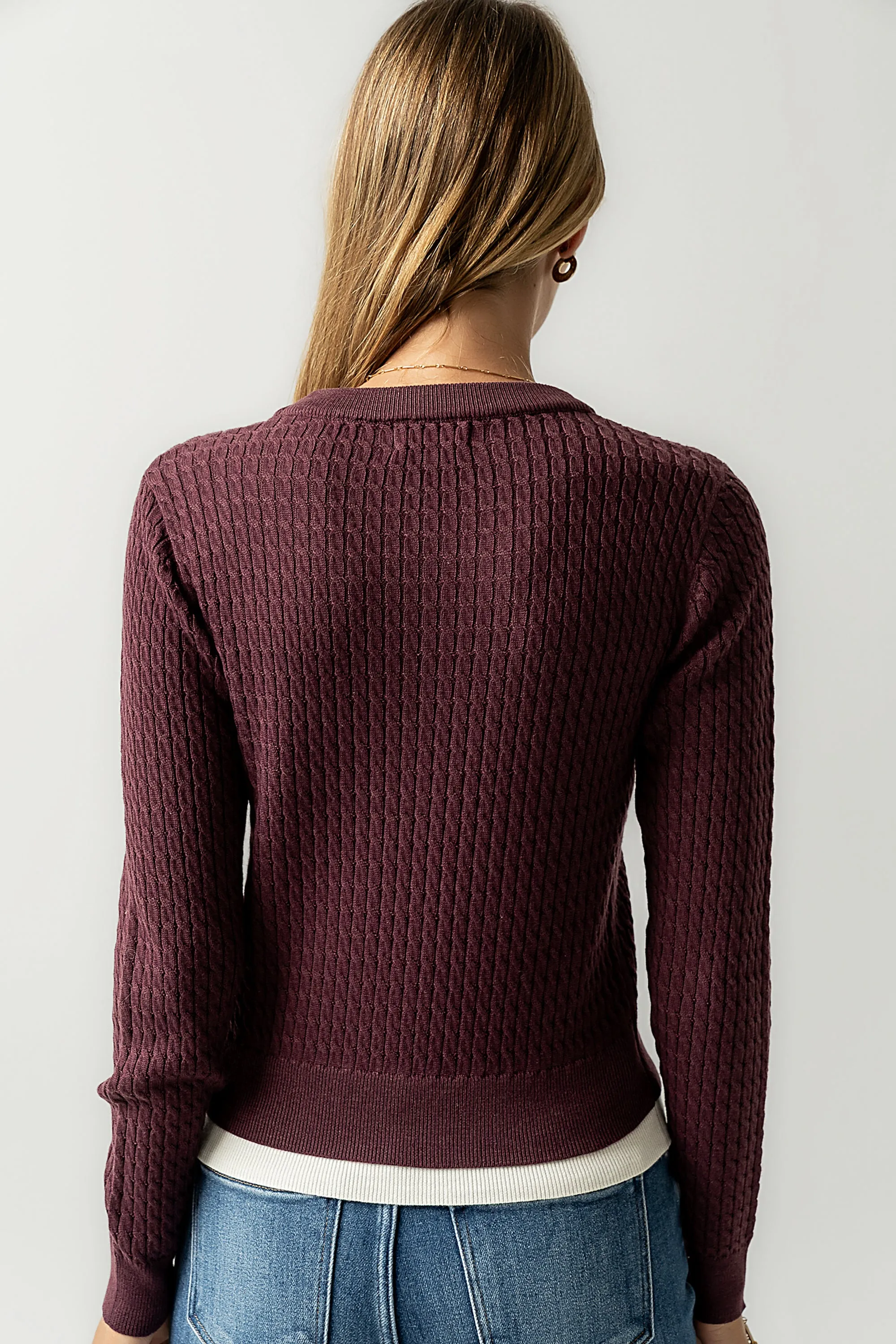 Bruce Double Layer Sweater in Plum - FINAL SALE sold by bohme product image thumbnail 3