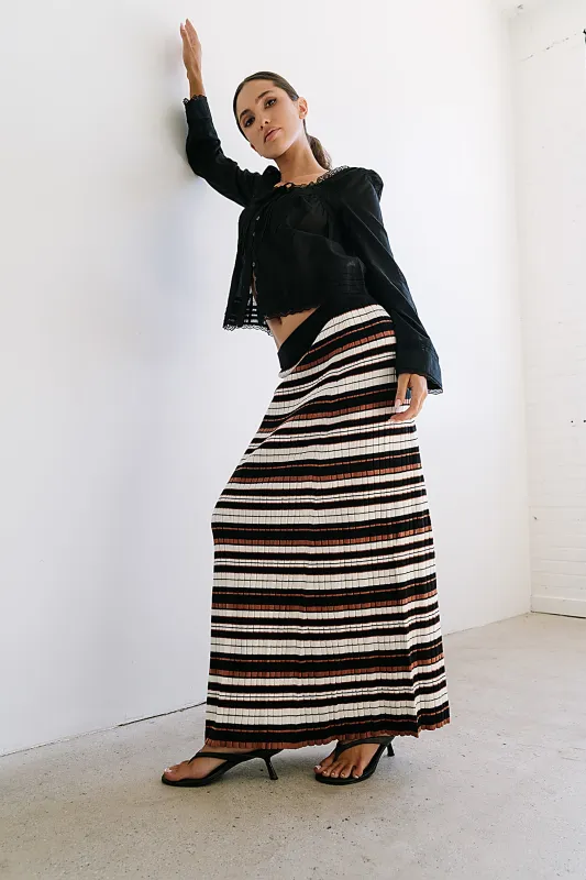Anne Striped Maxi Skirt sold by bohme