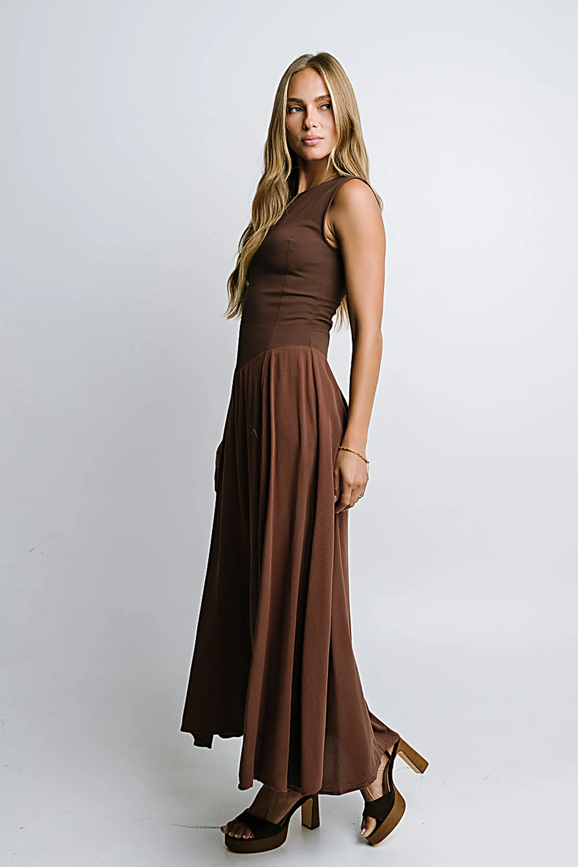 Charles Maxi Dress in Red-Brown sold by bohme product image thumbnail 2