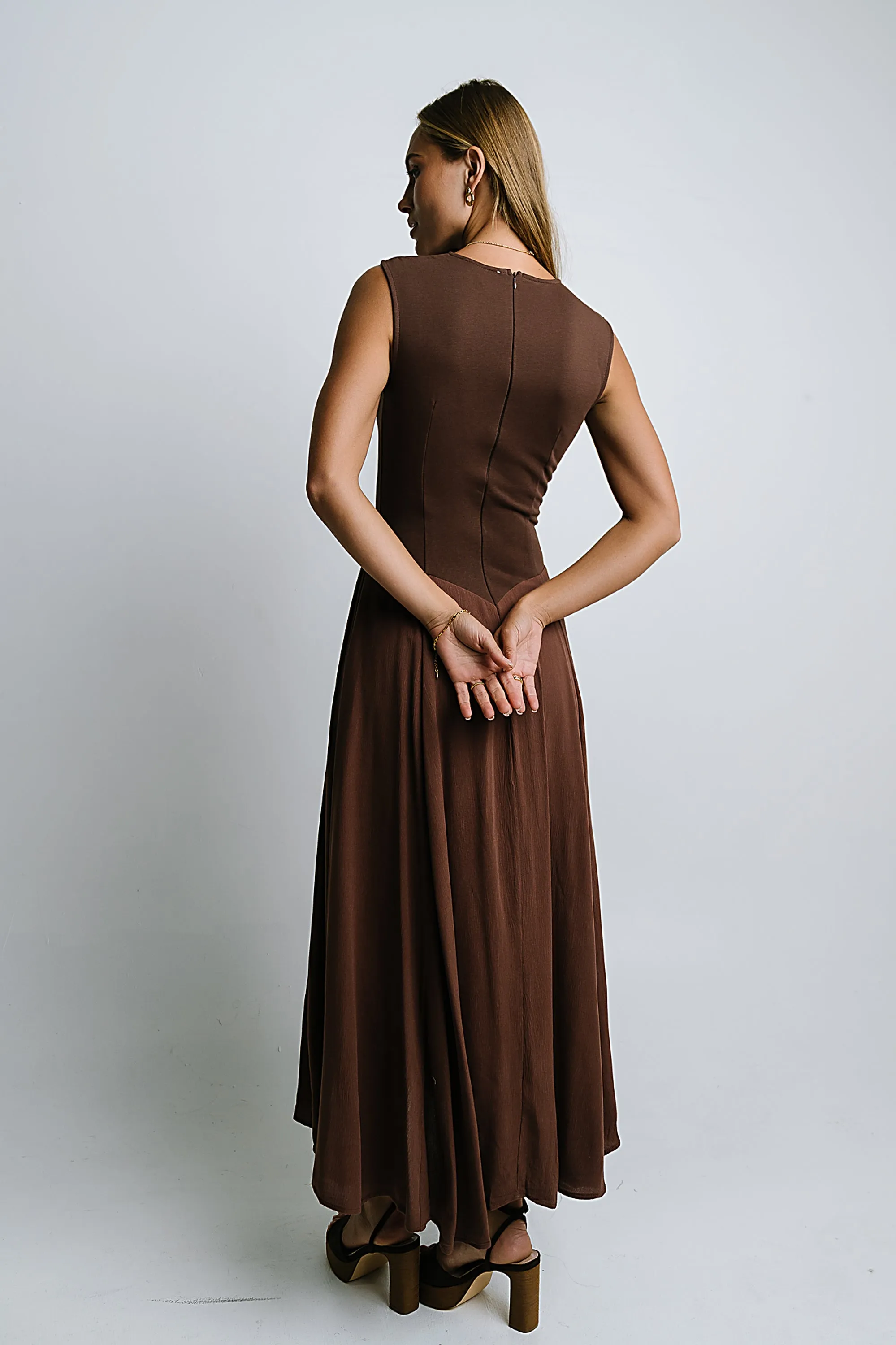 Charles Maxi Dress in Red-Brown sold by bohme product image thumbnail 3