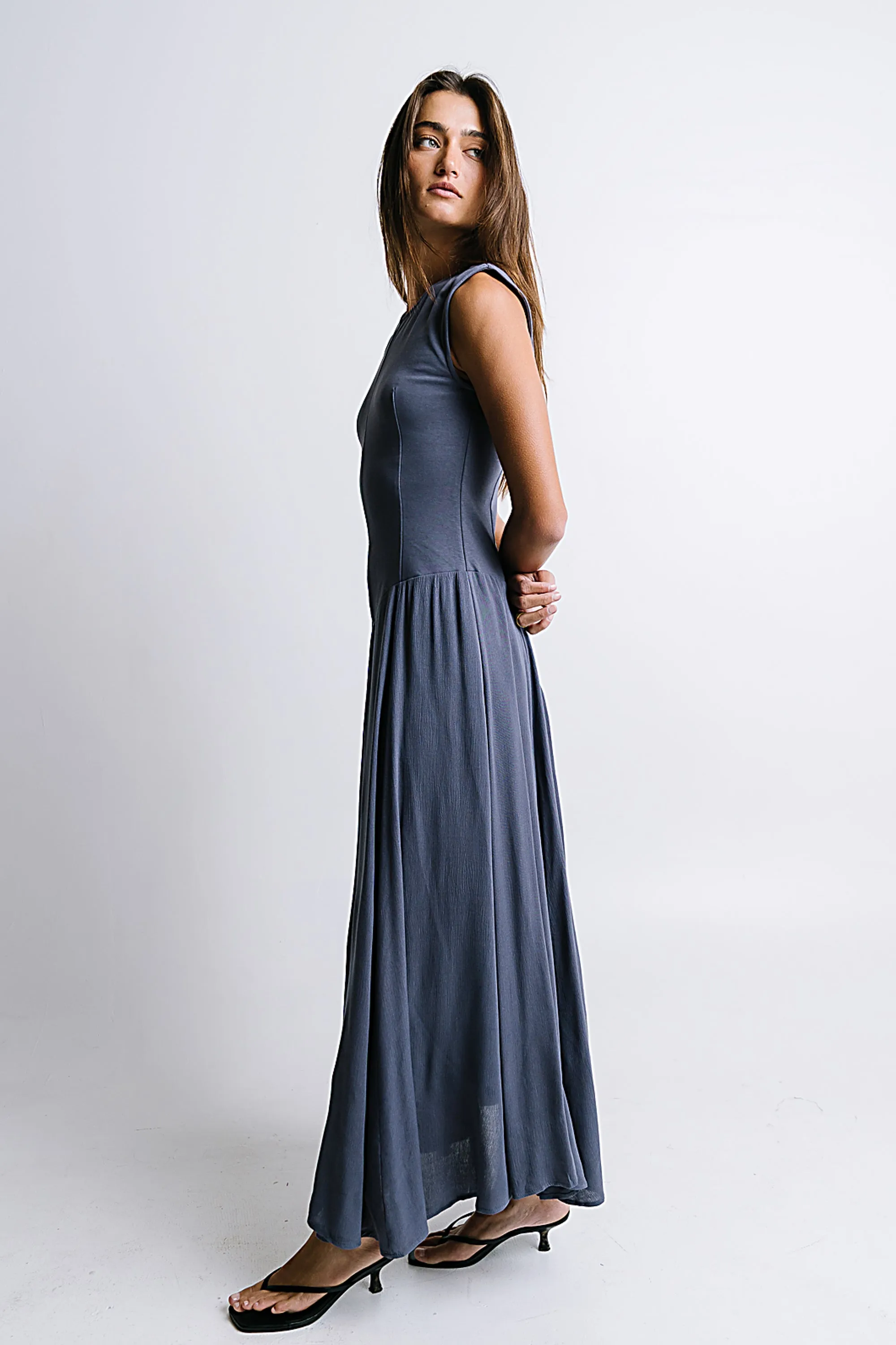 Charles Maxi Dress in Slate Blue - FINAL SALE sold by bohme product image thumbnail 2