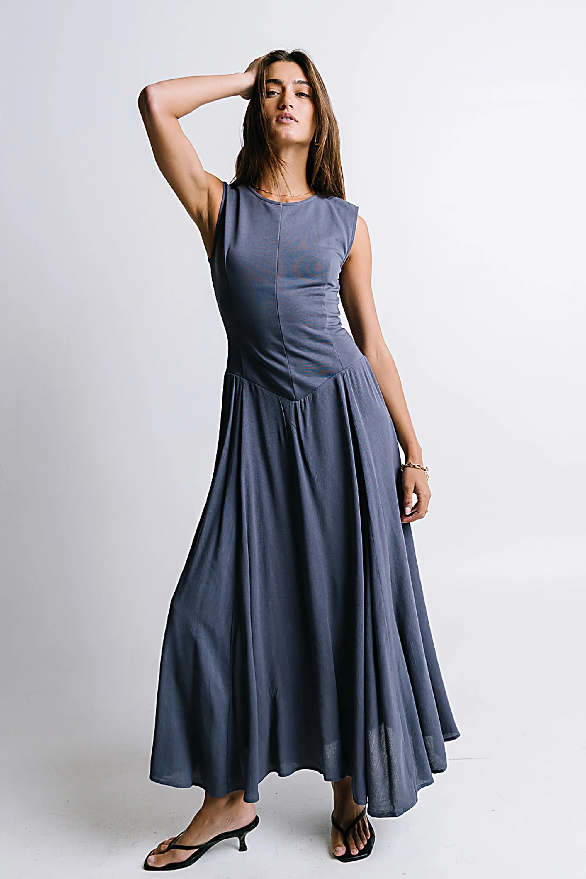 Charles Maxi Dress in Slate Blue - FINAL SALE sold by bohme product image thumbnail 3
