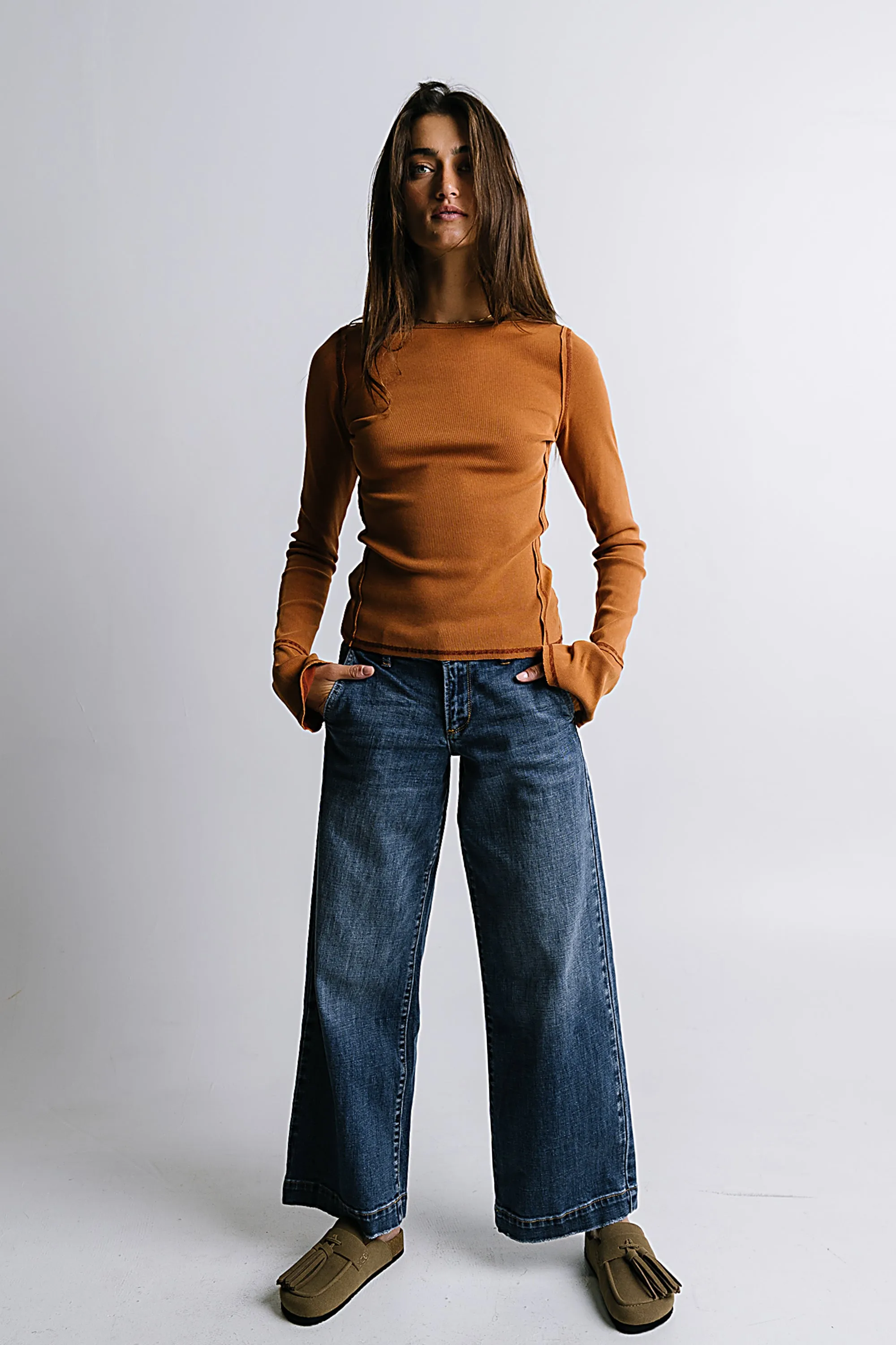Toby Ribbed Top in Rust sold by bohme product image thumbnail 2
