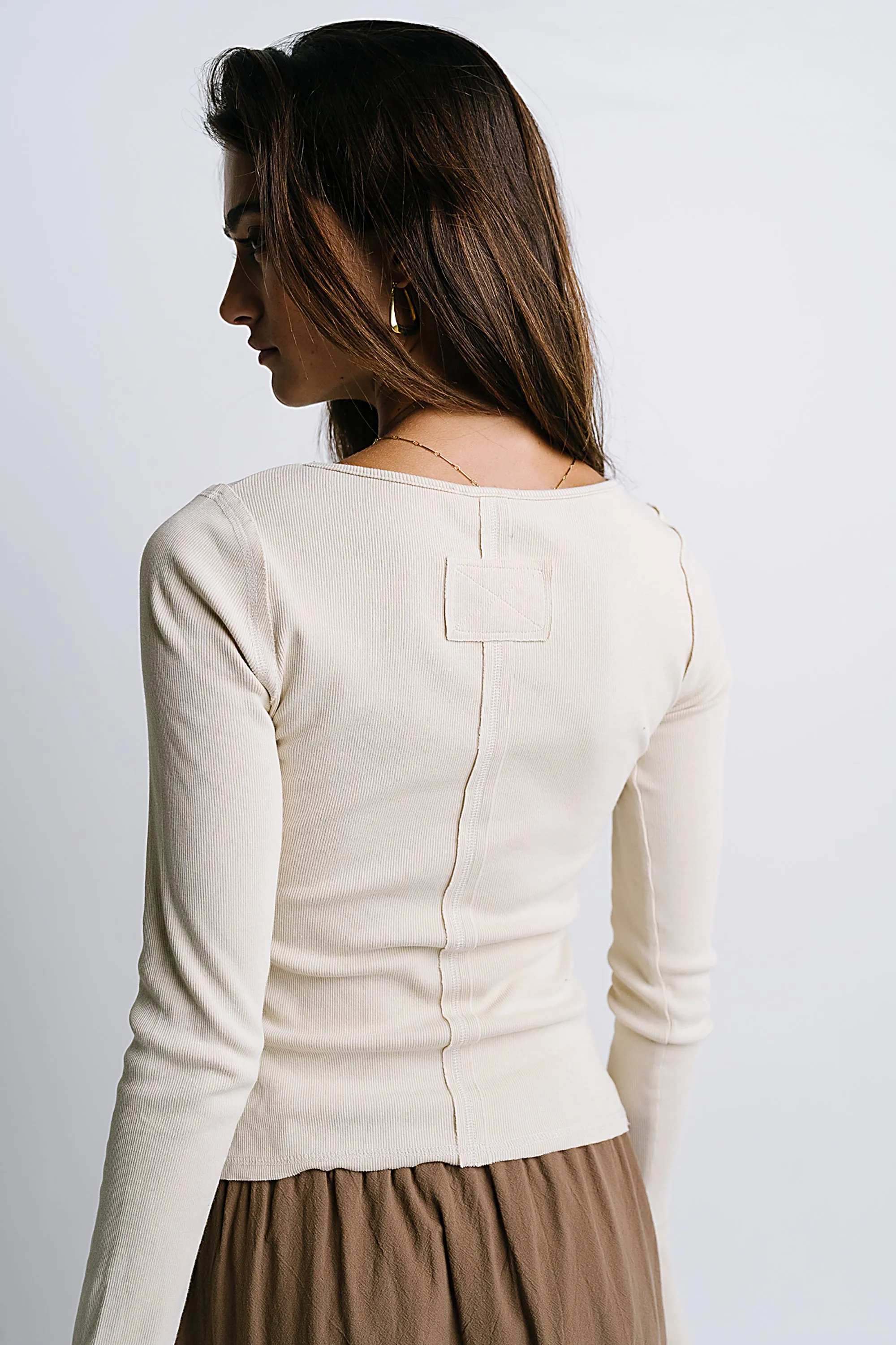 Toby Ribbed Top in Bone sold by bohme product image thumbnail 5