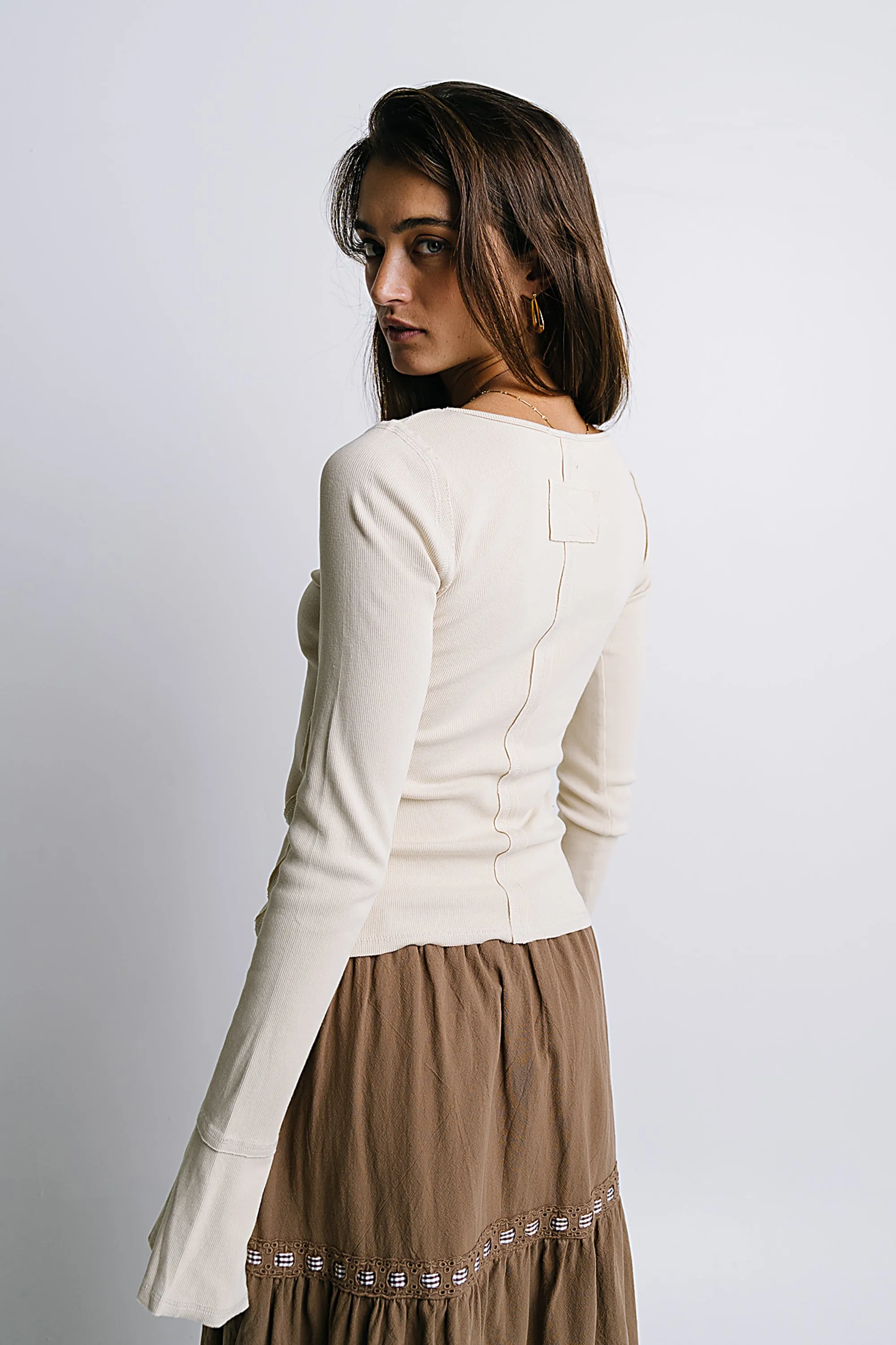 Toby Ribbed Top in Bone sold by bohme product image thumbnail 2