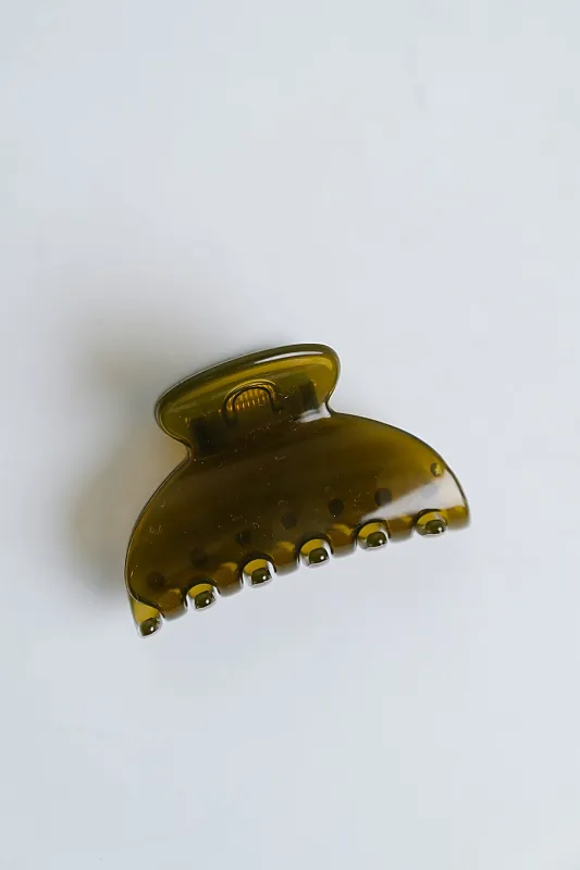 Sienna Claw Clip in Olive sold by bohme