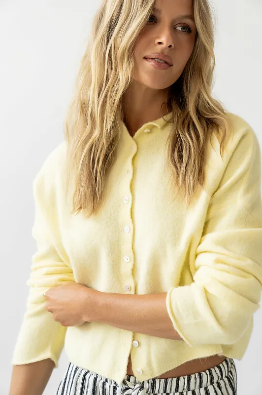 Maci Cardigan in Yellow sold by bohme