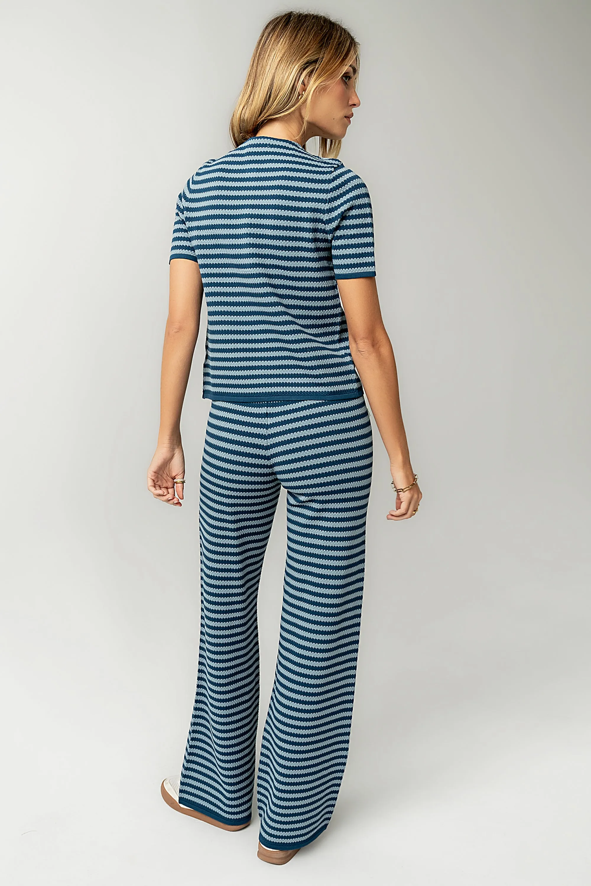 Ireland Striped Wide Leg Pants in Blue sold by bohme product image thumbnail 3