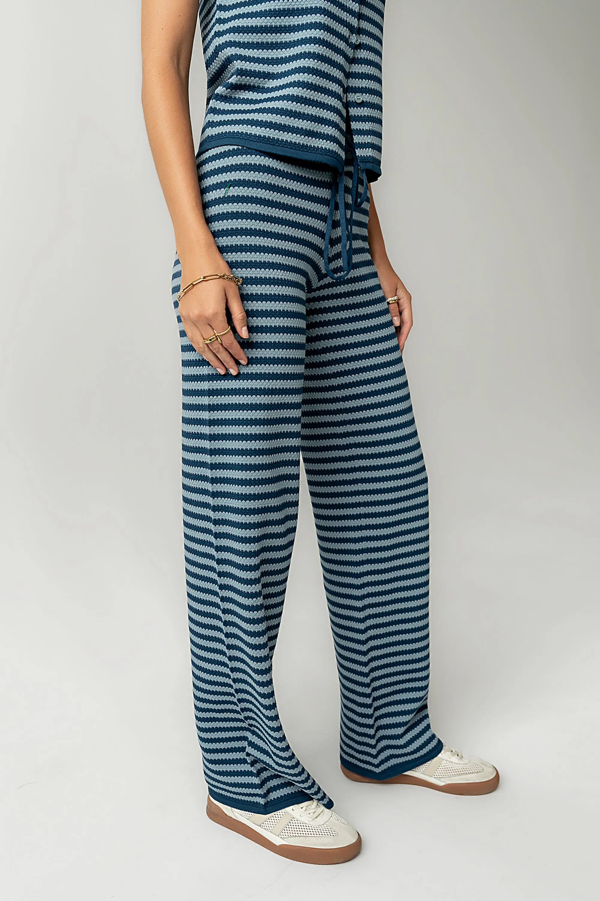Ireland Striped Wide Leg Pants in Blue sold by bohme product image thumbnail 5