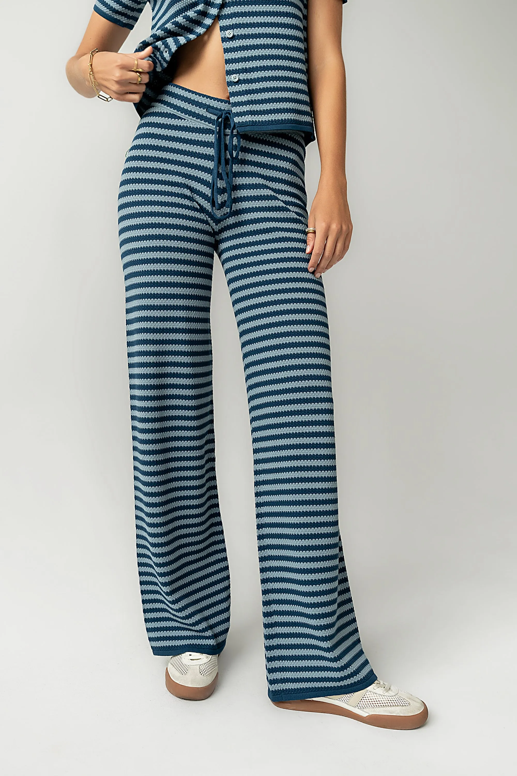 Ireland Striped Wide Leg Pants in Blue sold by bohme product image thumbnail 2