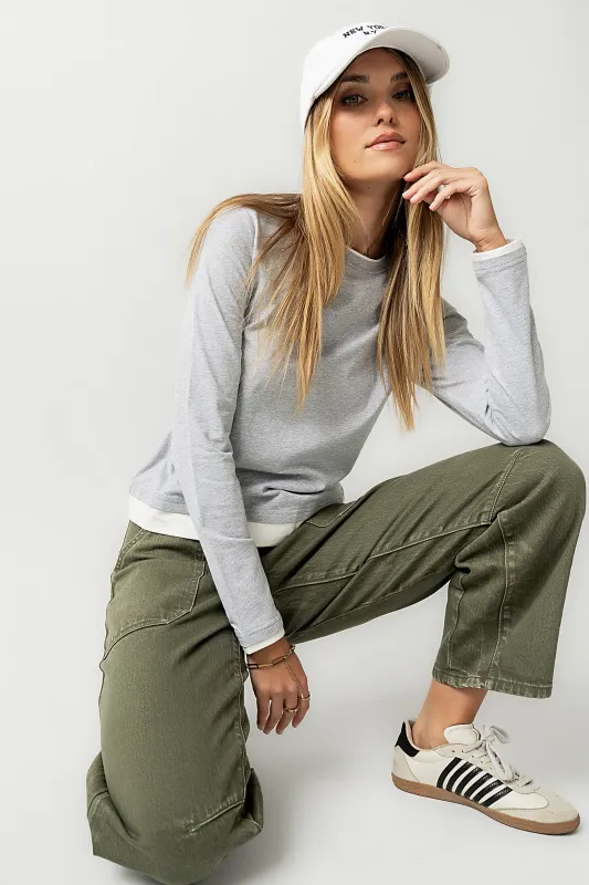 Destiny Double Layer Top in Grey sold by bohme