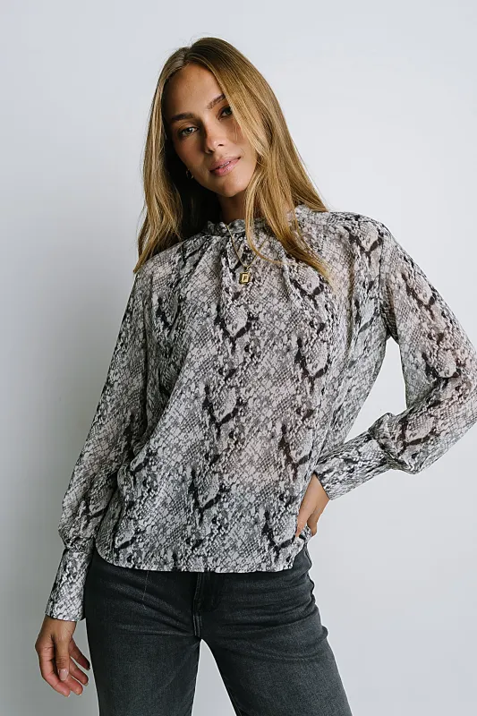Camille Sheer Blouse in Snake sold by bohme