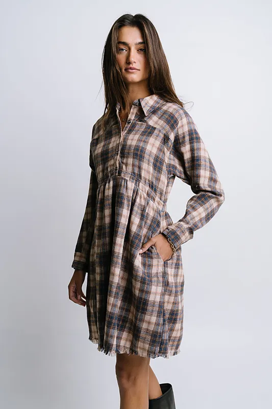 Karrie Plaid Mini Dress sold by bohme